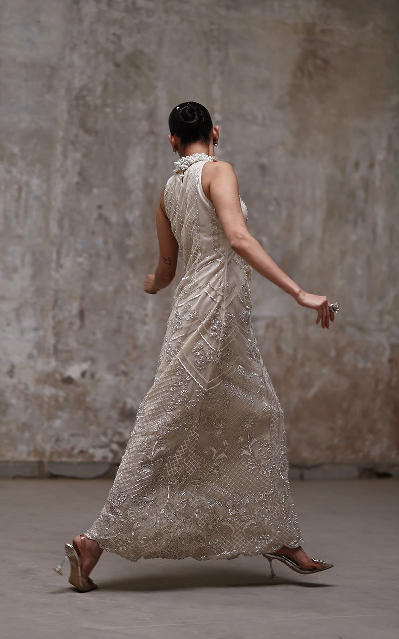 Net Embroidered Dress