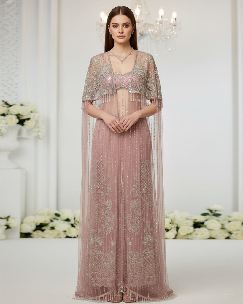 Embroidered Jacket with Dress