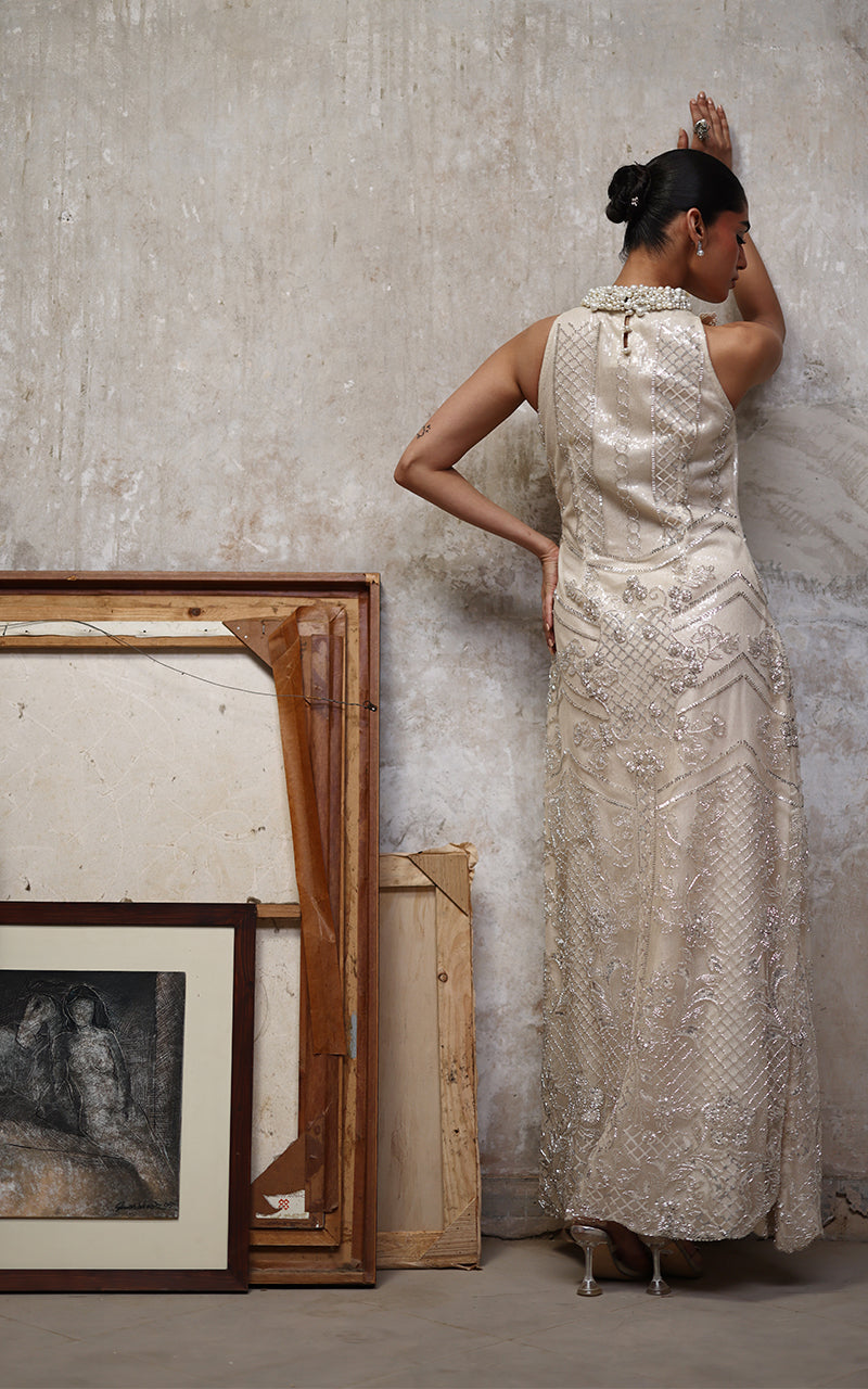 Net Embroidered Dress