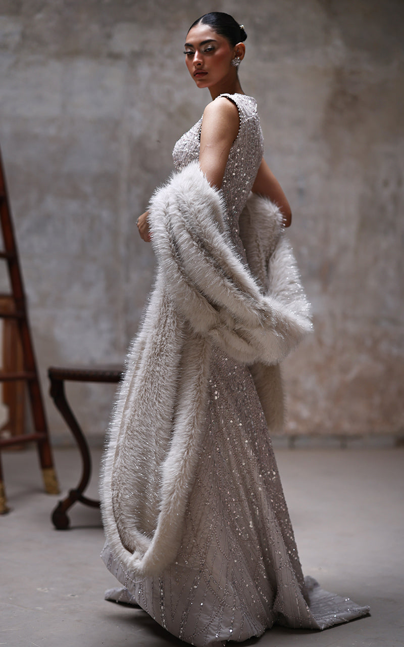 Net Embroidered Dress