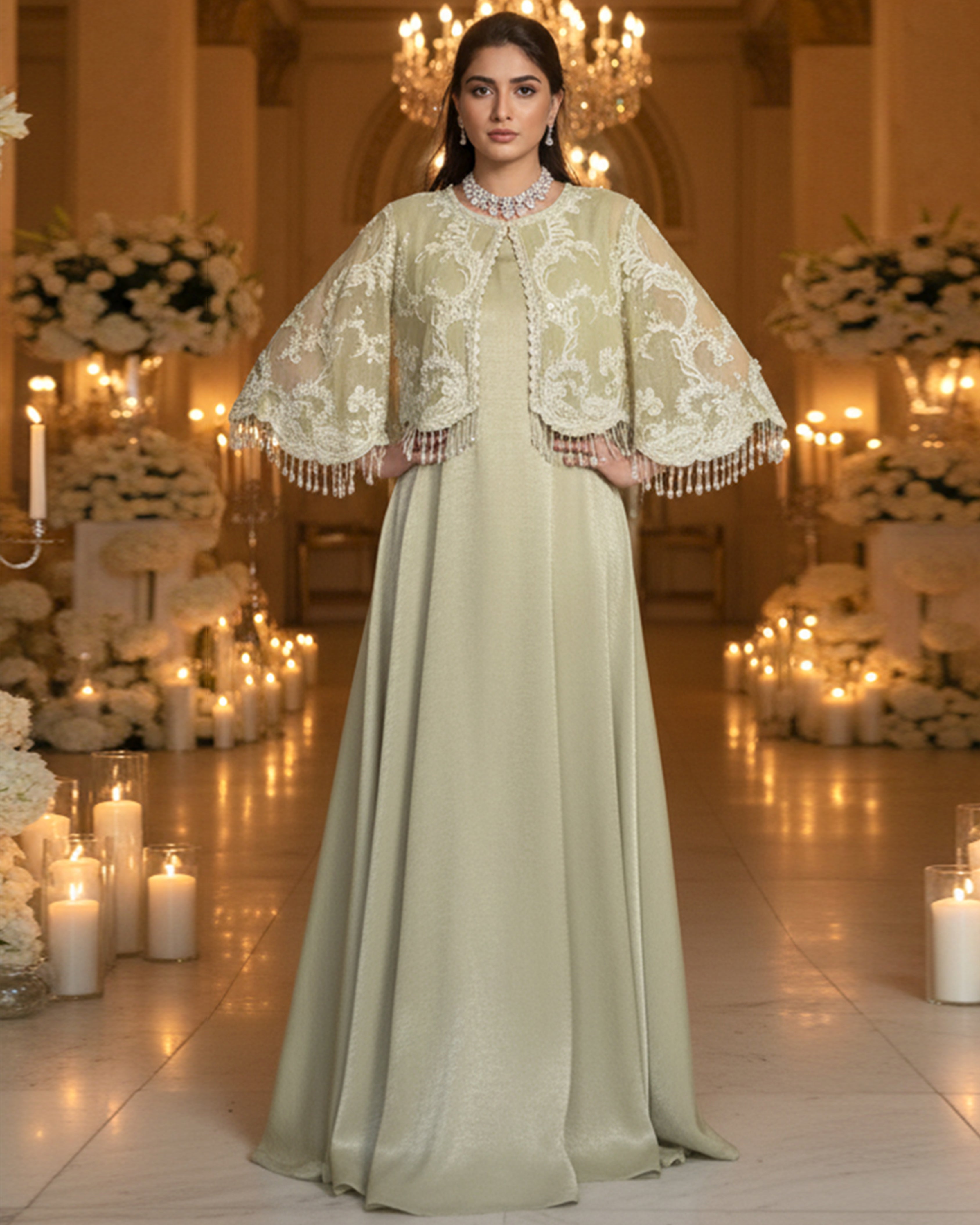 Embroidered Jacket With Dress
