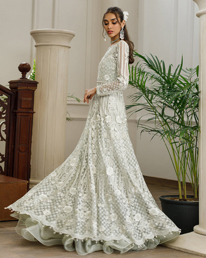 Unstitched Net Embroidered Dress
