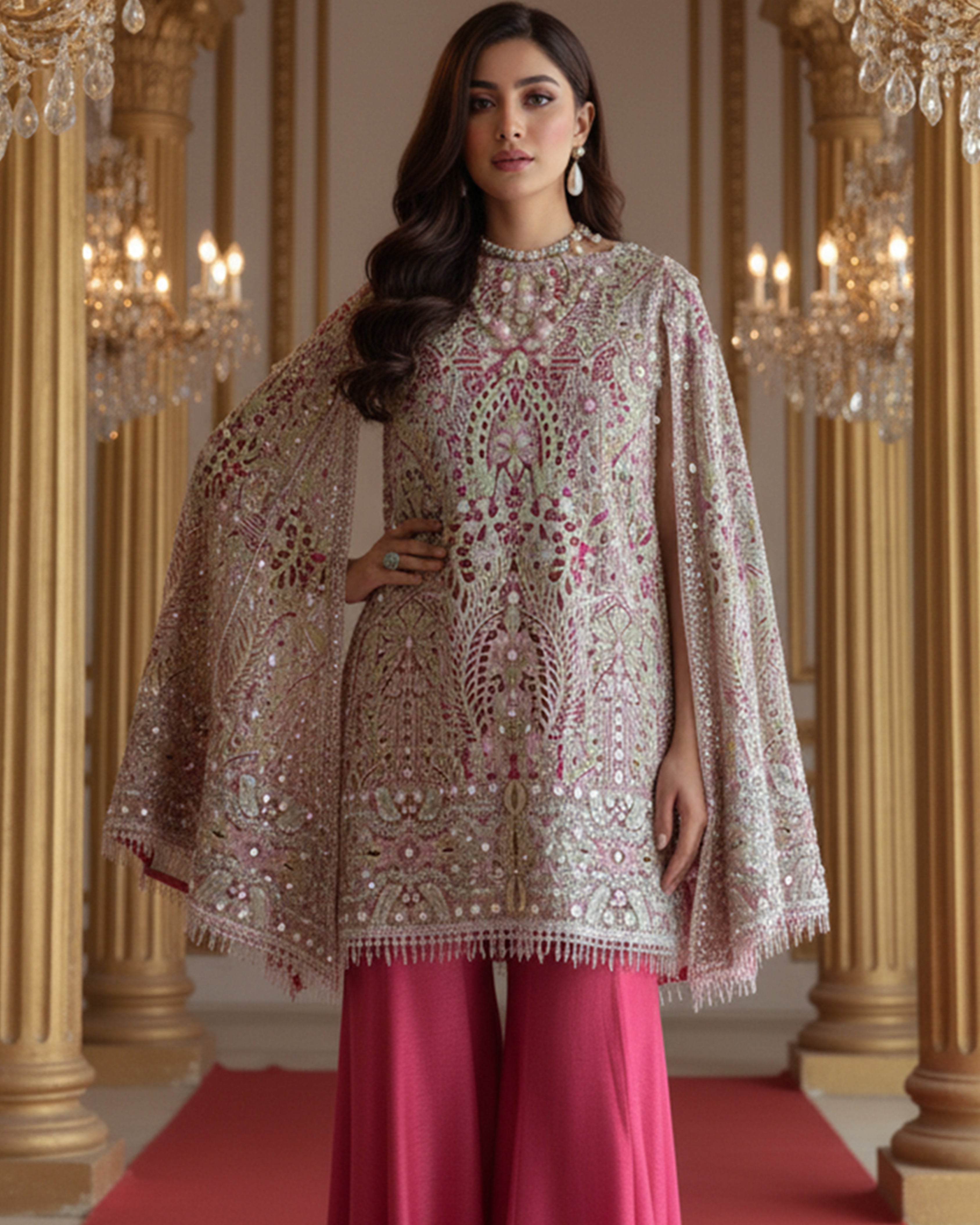 Organza Embroidered Shirt