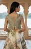 Unstitched Embroidered Blouse With Embellished Printed Lehenga