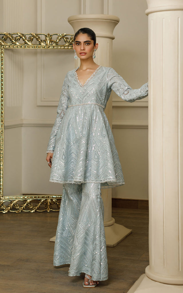 Organza Embroidered Peplum