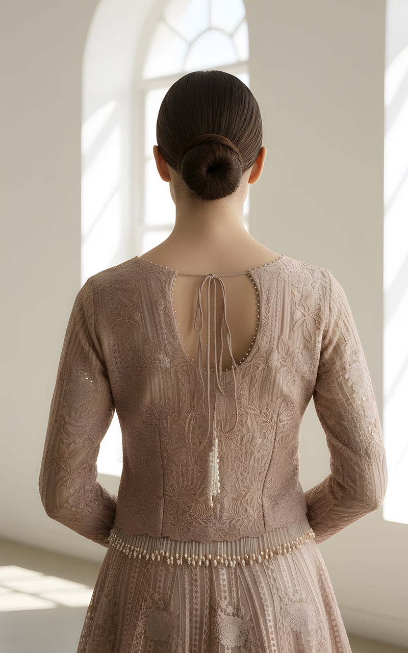 Organza Embroidered Blouse And Lehenga