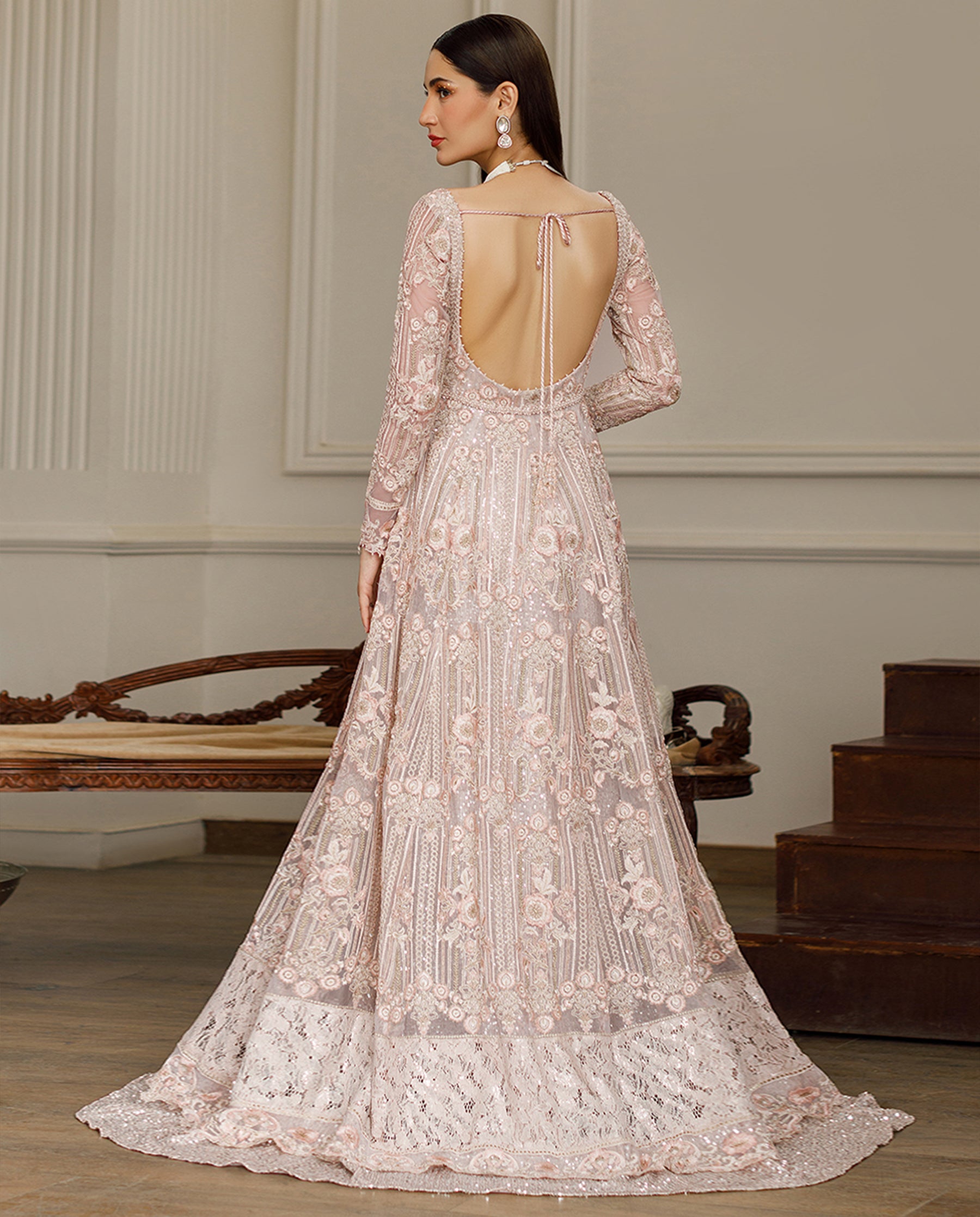 Net Embroidered Maxi