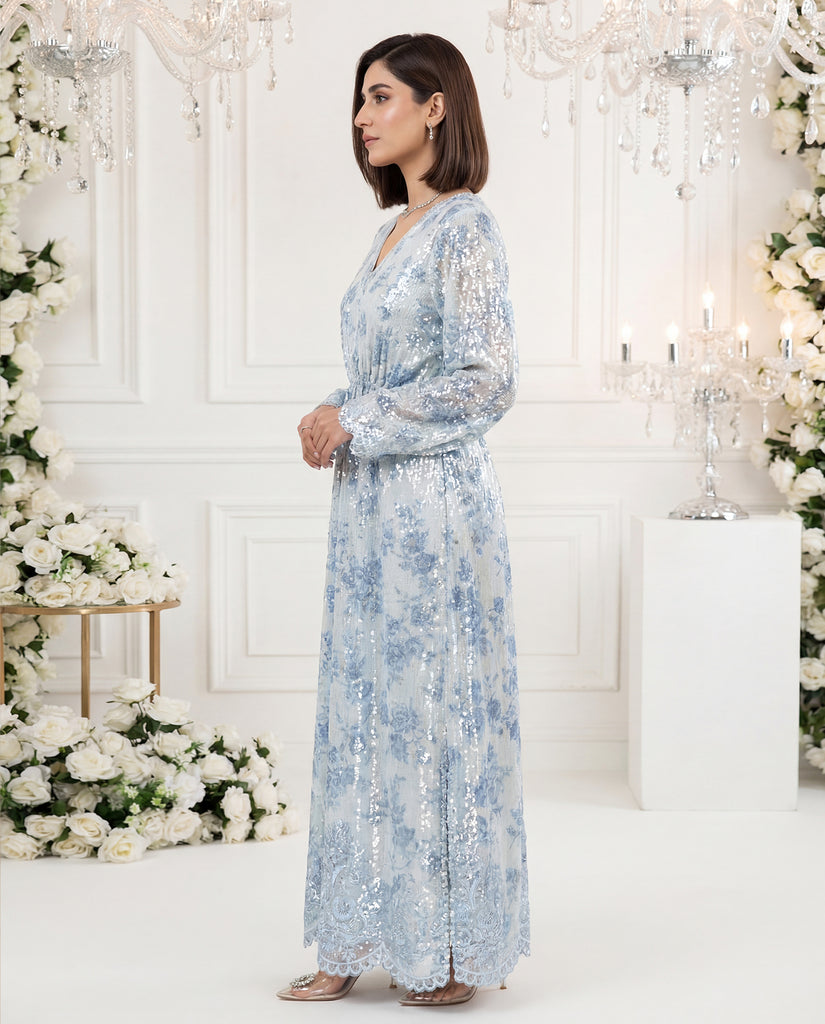 Azure Ethereal Shimmer Kaftan