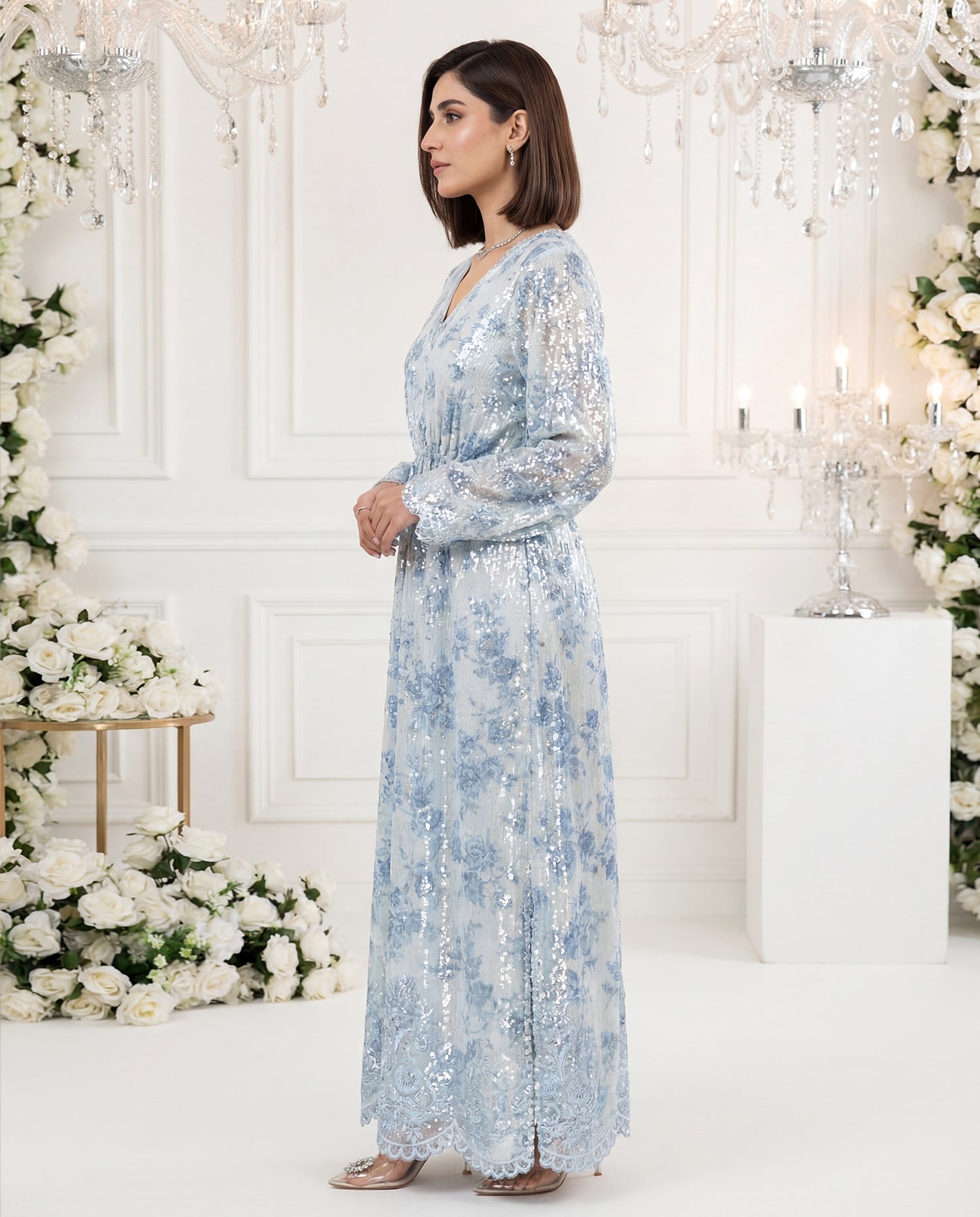 Azure Ethereal Shimmer Kaftan