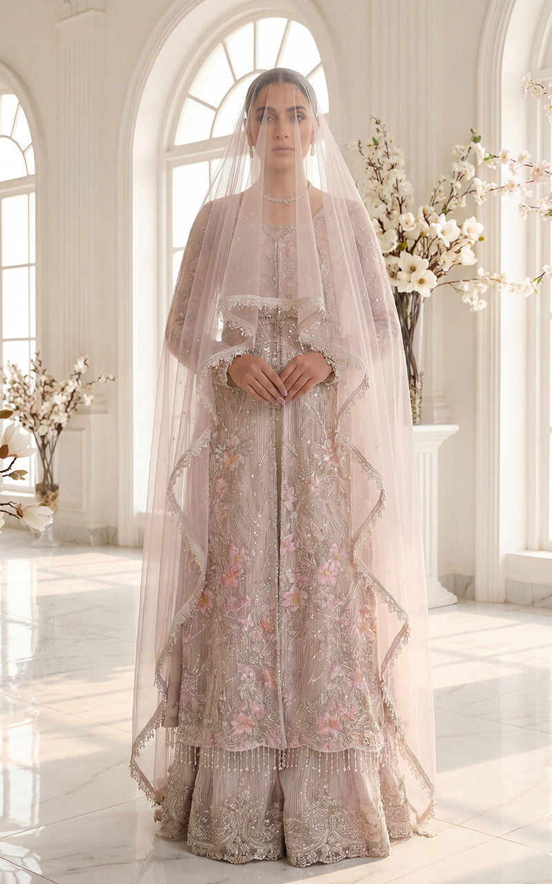 Embroidered Jacket With Trouser And Dupatta