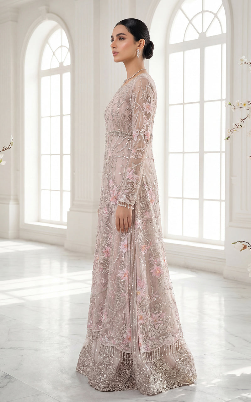 Embroidered Jacket With Trouser And Dupatta