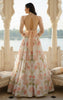 Unstitched Embellished Blouse With Printed Lehenga