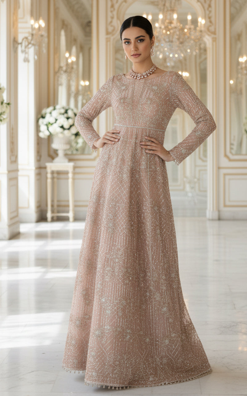 Embroidered Maxi With Dupatta