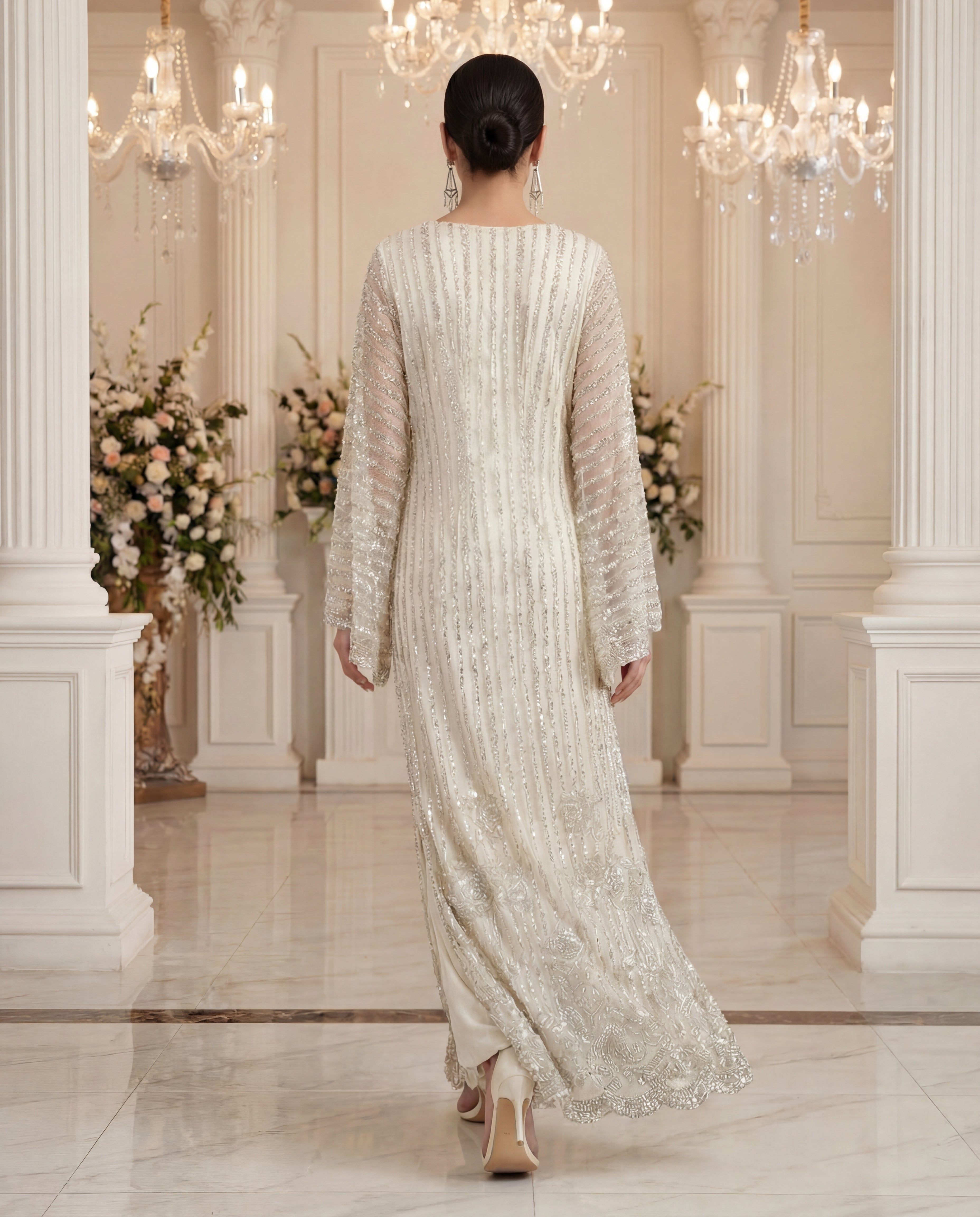 Unstitched Celestial Silver Kaftan