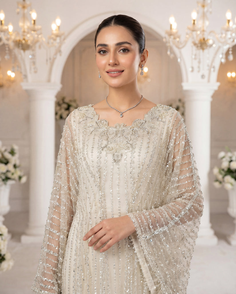 Unstitched Celestial Silver Kaftan