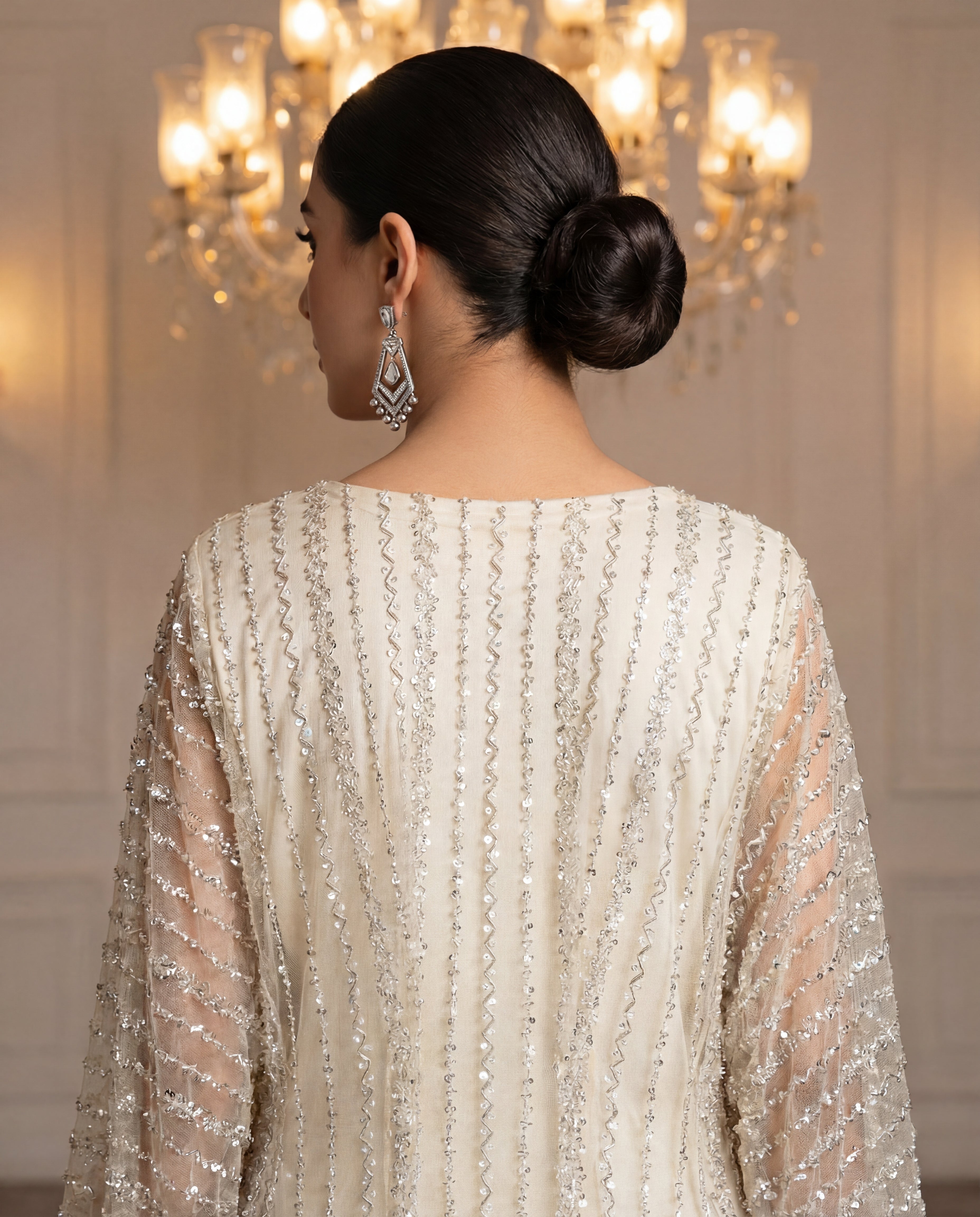 Unstitched Celestial Silver Kaftan