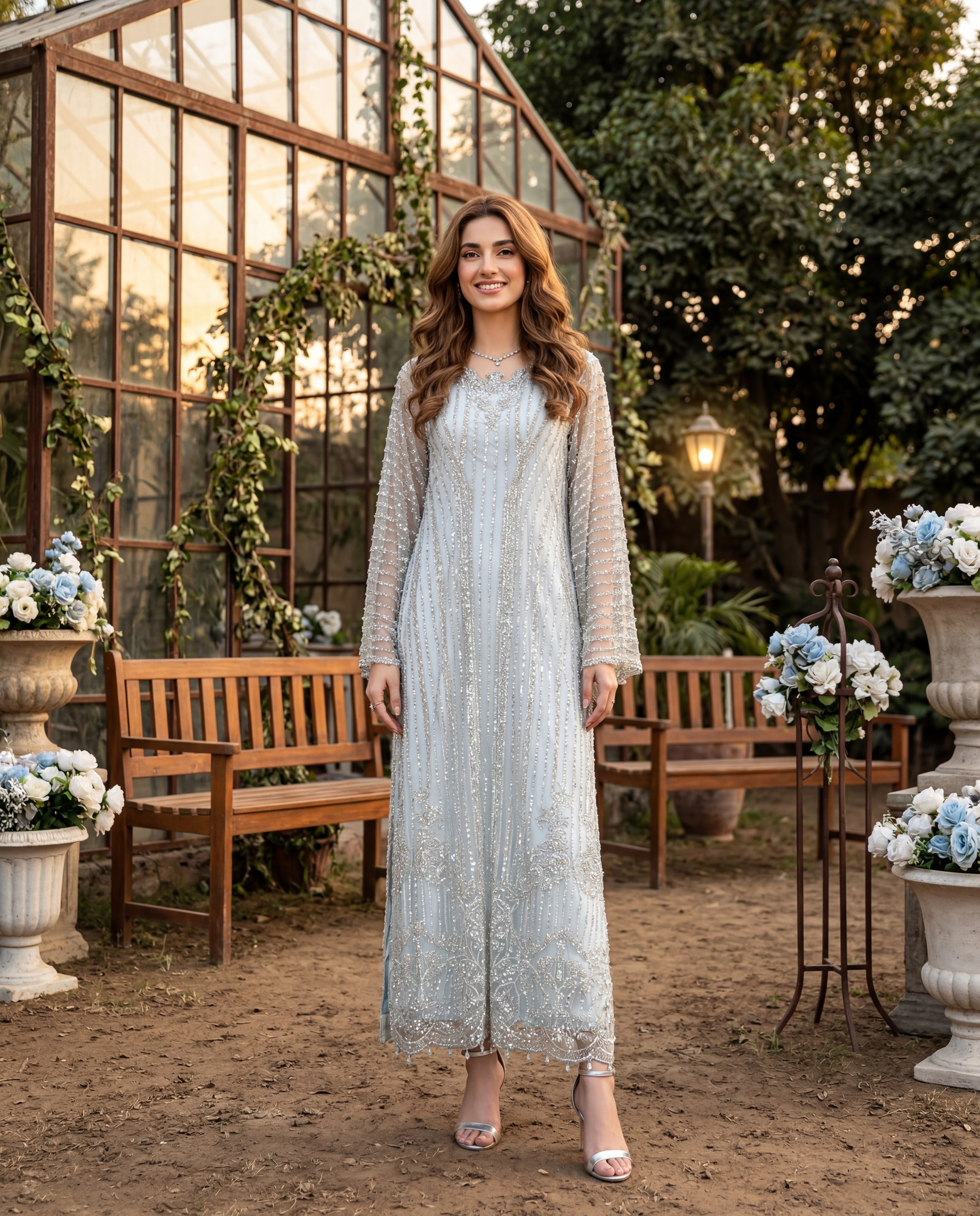Net Embroidered Dress Threads & Motifs Net Embroidered Dress Threads & Motifs