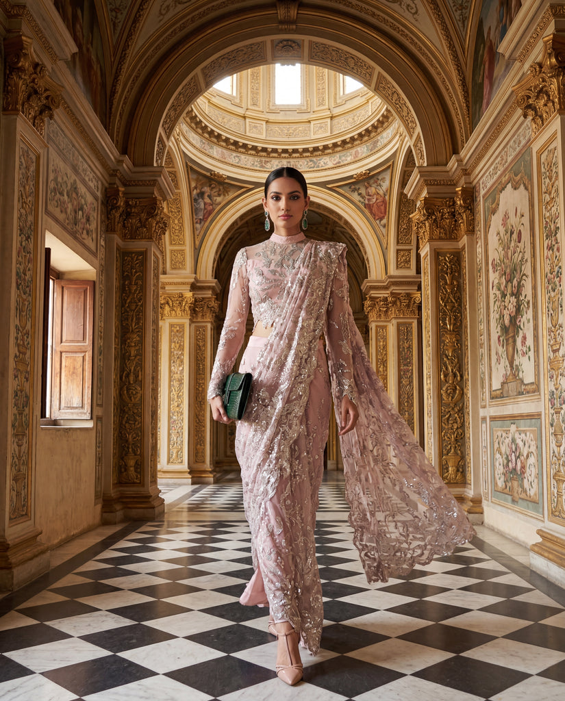 Unstitched The Amethyst Blossom Saree