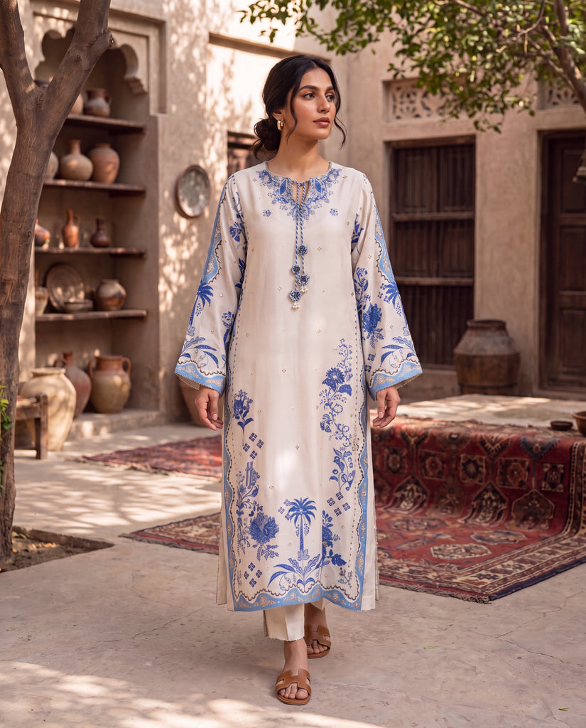 Ivory Azure kaftan (RTW 1PC)