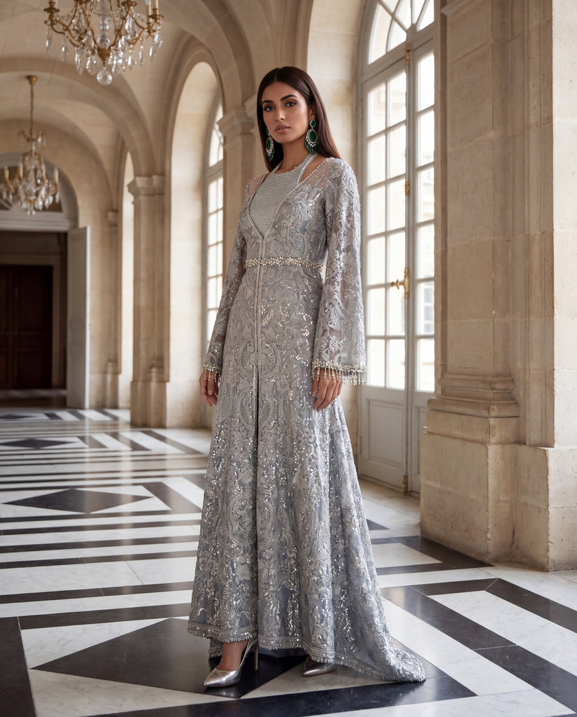 The Cerulean Ombre Shimmer Jacket Set