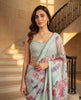 Unstitched Blouse With Printed Sequins Saree