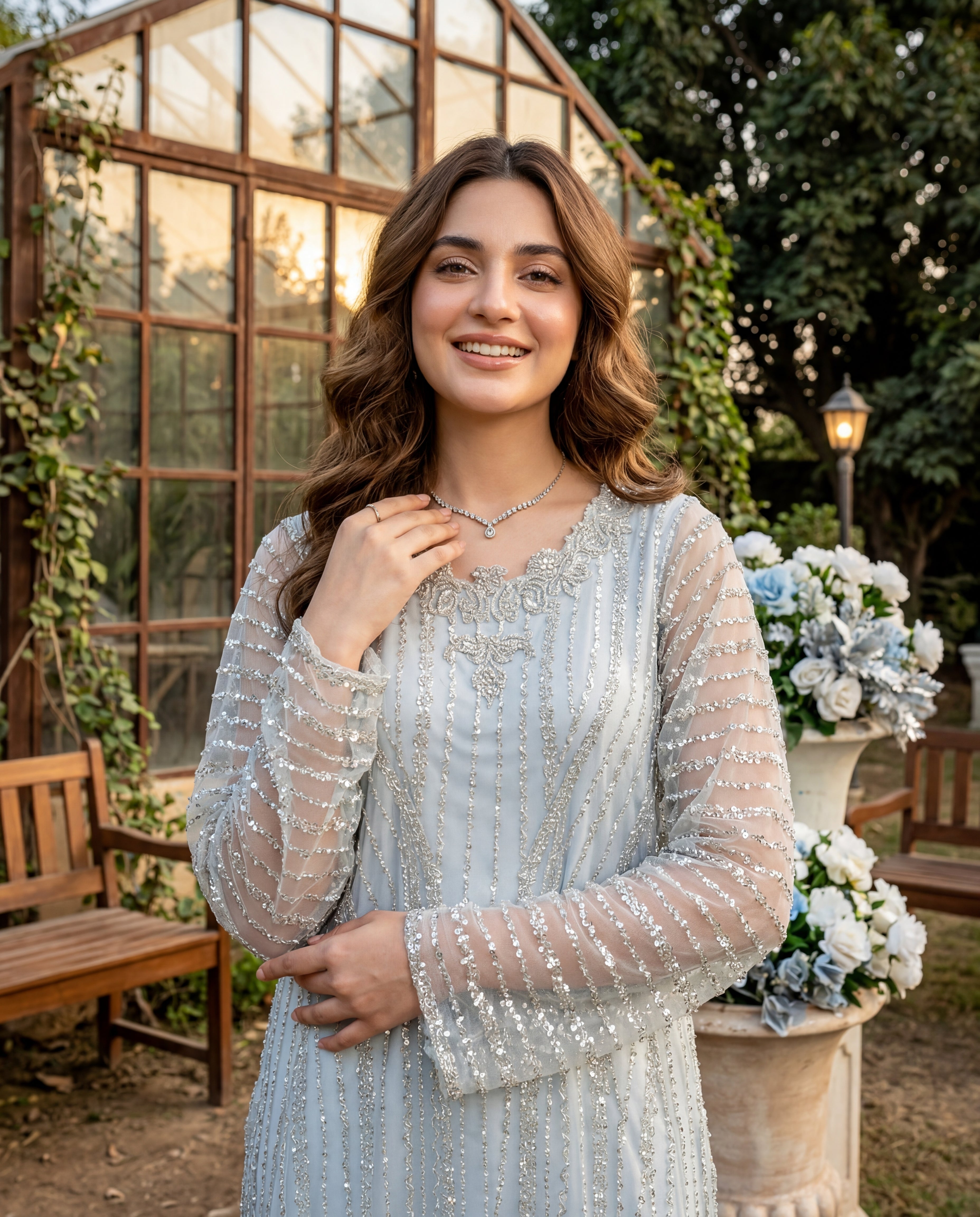 NET EMBROIDERED DRESS Threads & Motifs NET EMBROIDERED DRESS Threads & Motifs