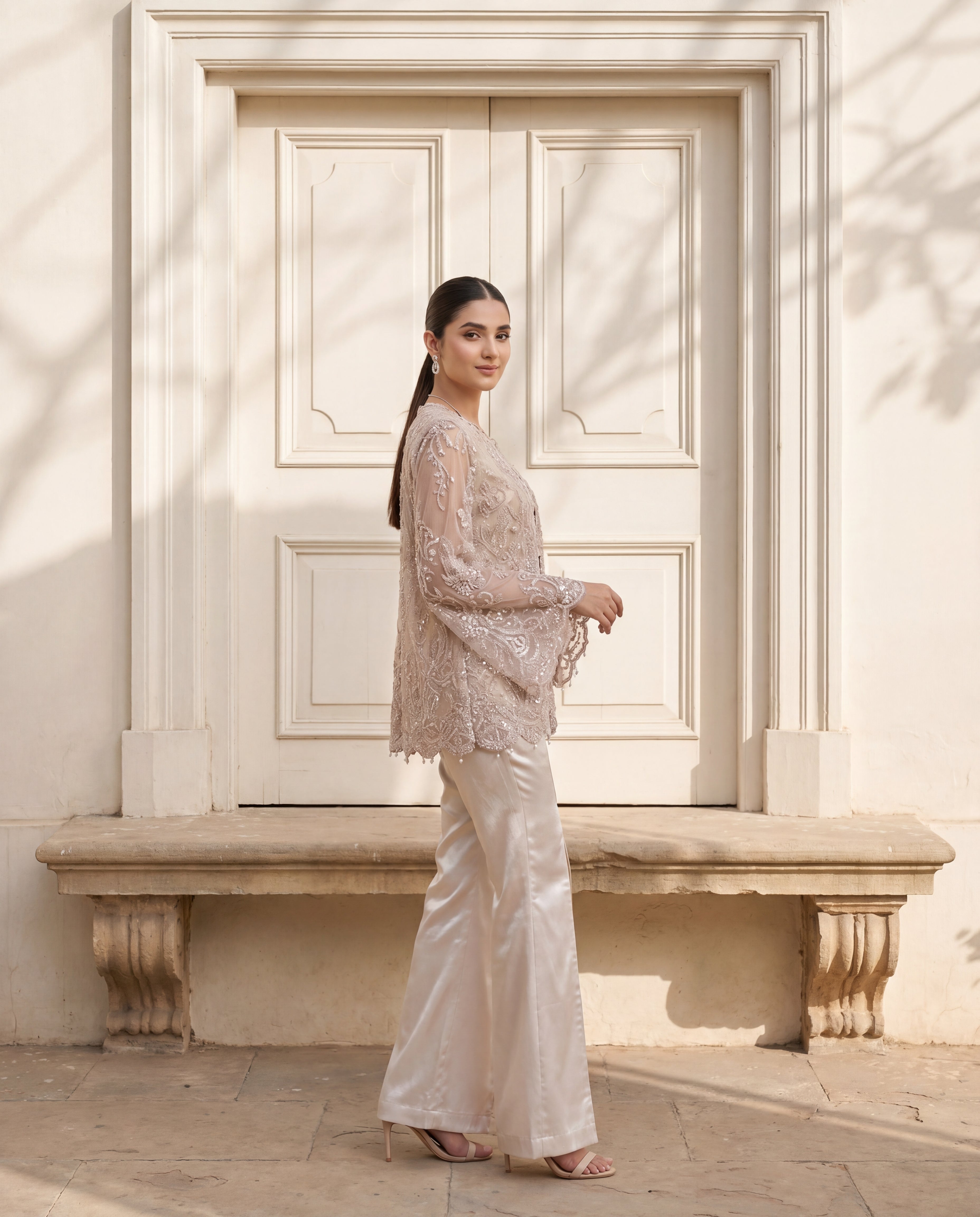Elysian Pearl Shrug Set