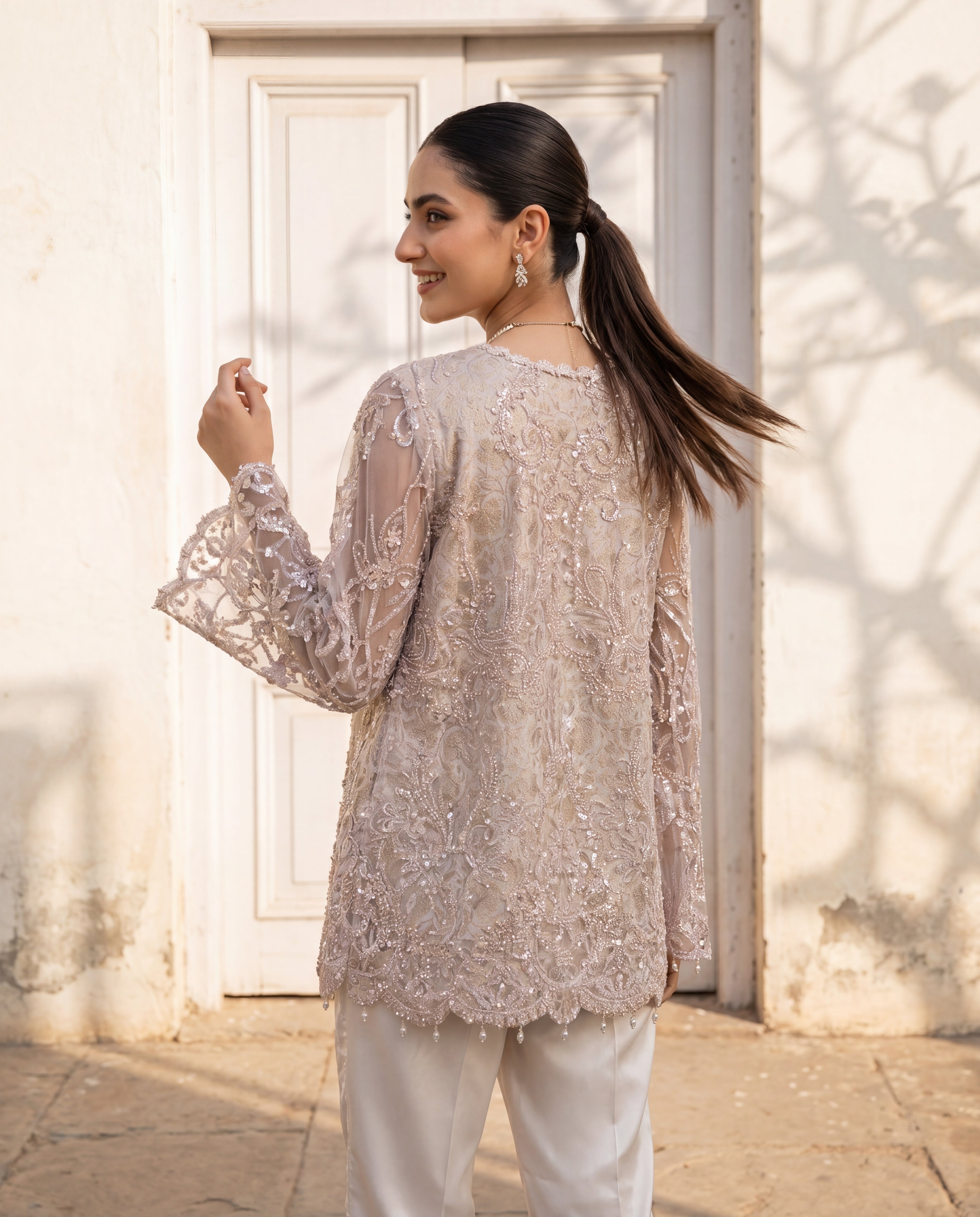 Elysian Pearl Shrug Set