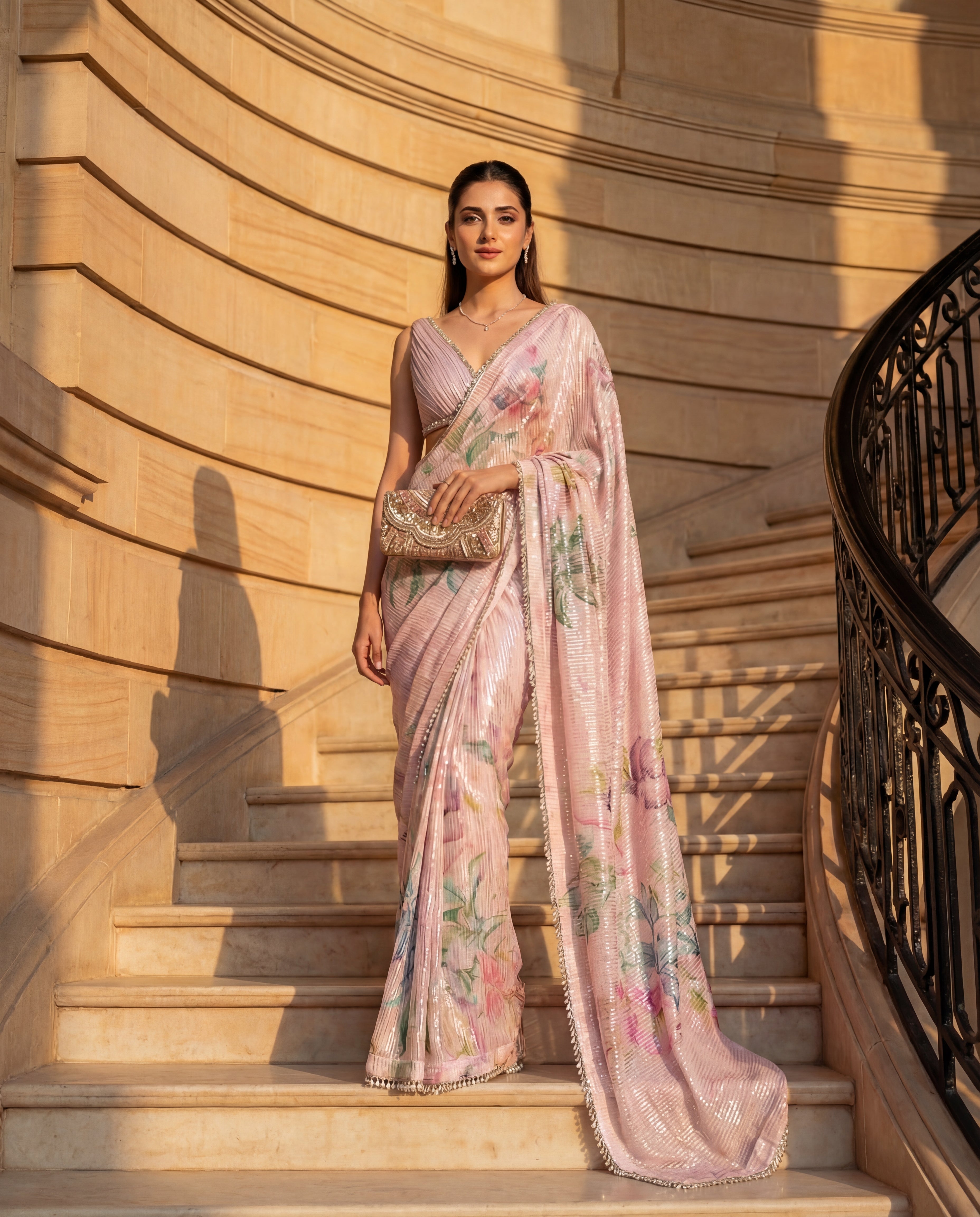 Unstitched Aurora Petal Saree