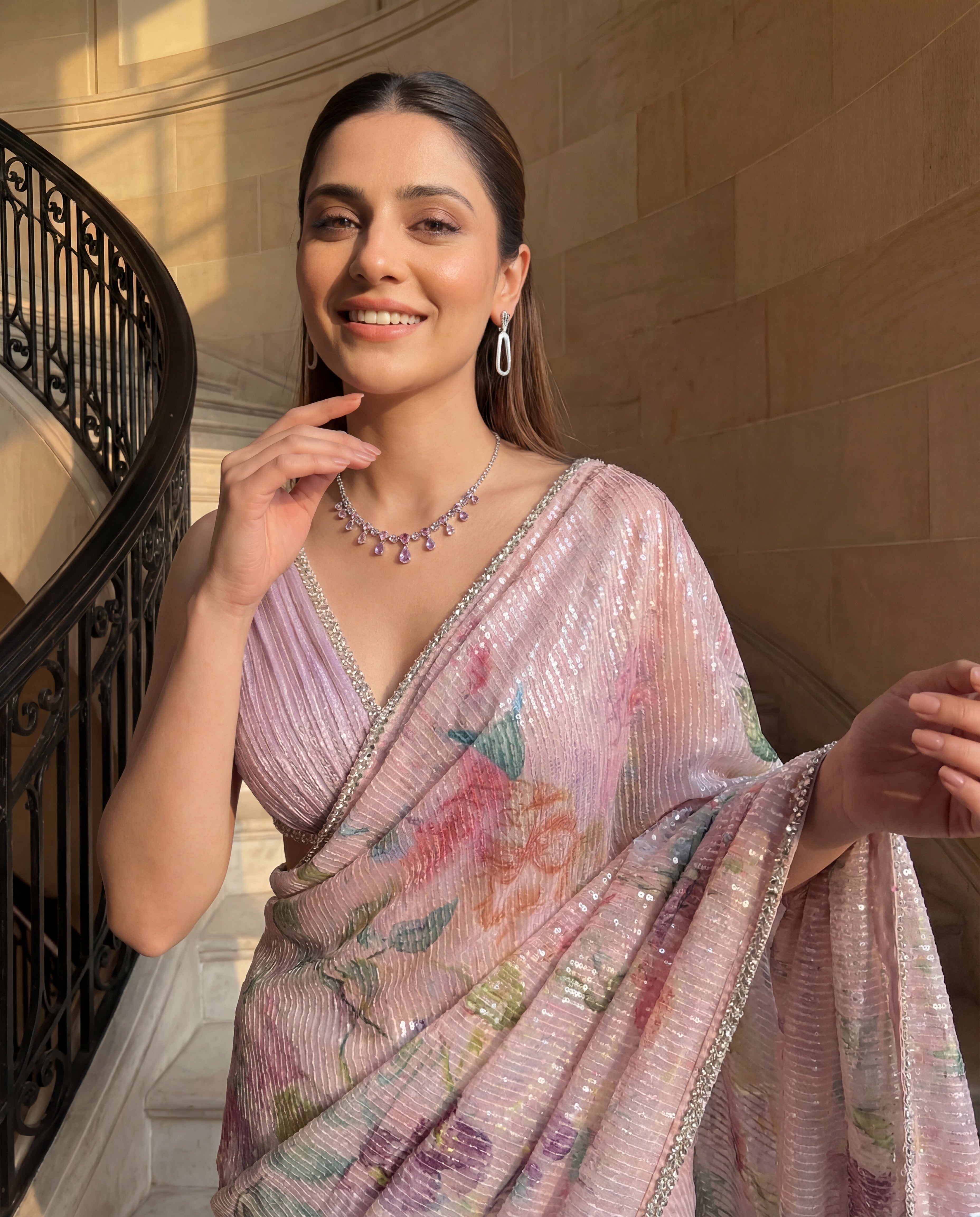 Unstitched Aurora Petal Saree