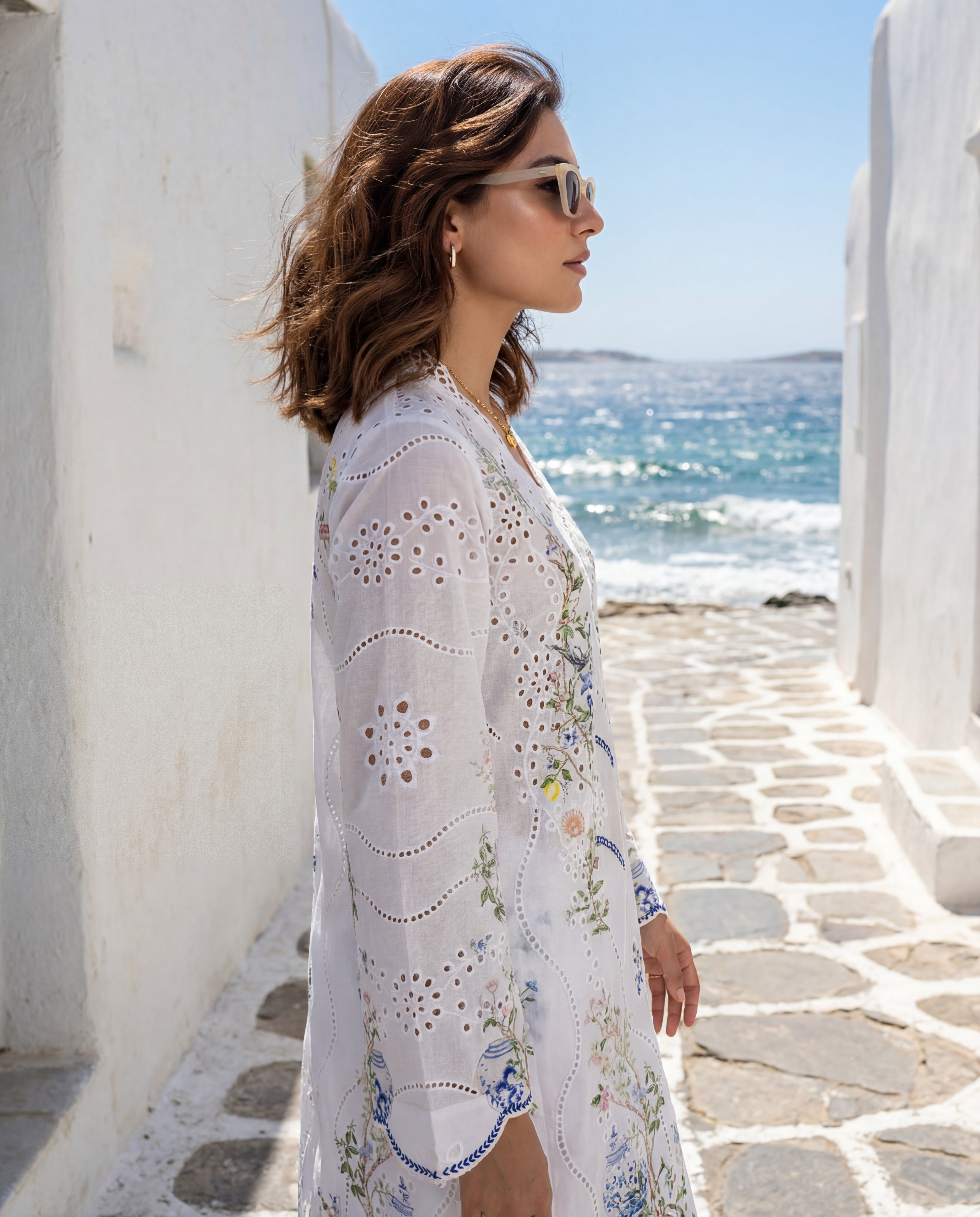 Azure Bloom Eyelet Ensemble (RTW 2PC)