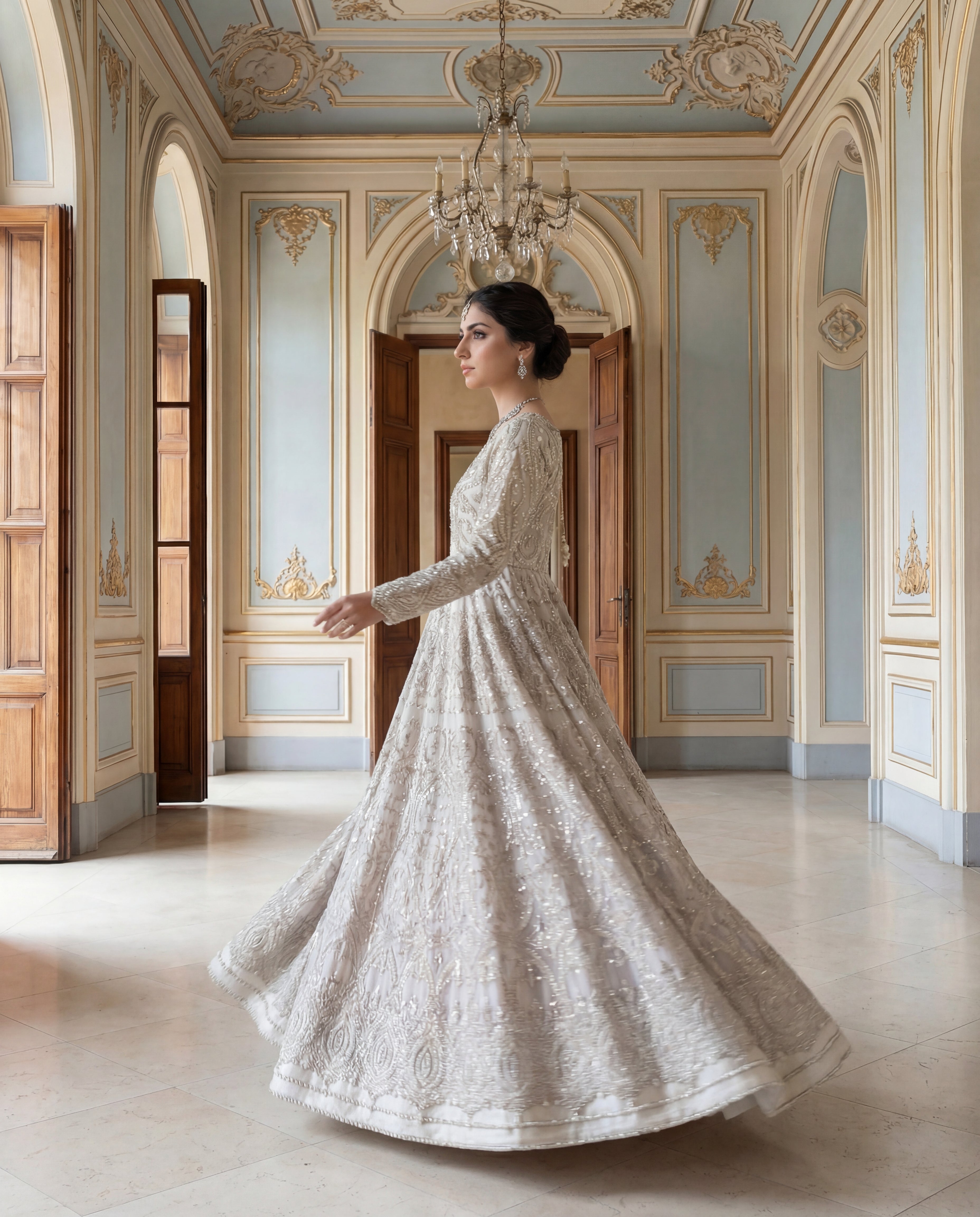 Ivory Lumière Mirror Gown