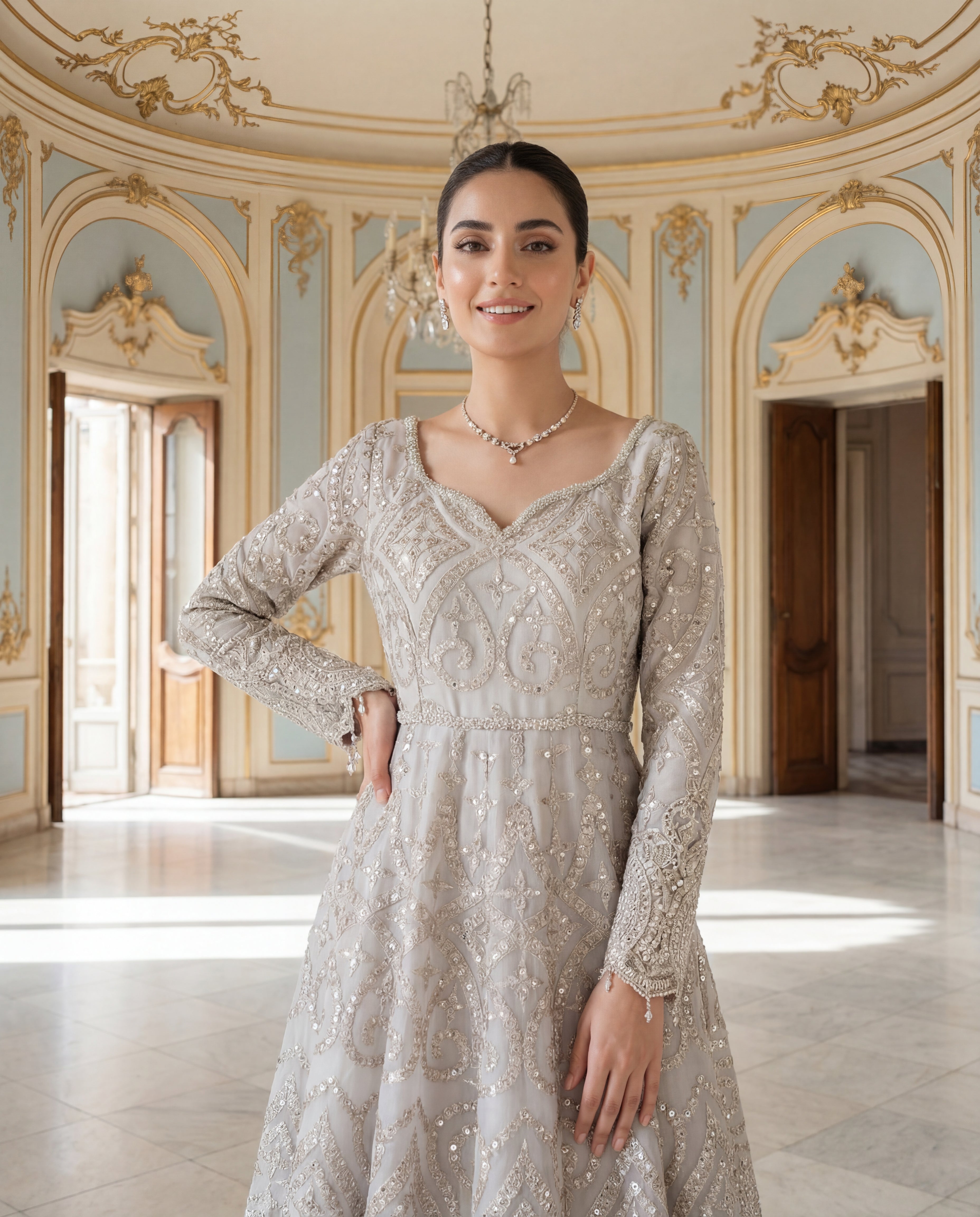 Ivory Lumière Mirror Gown