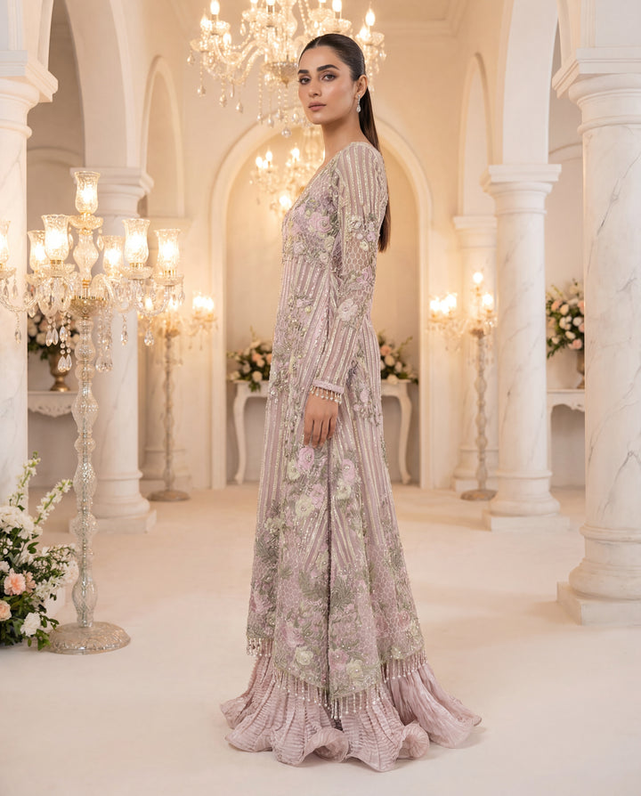 Powder Rose Skirt Couture Set
