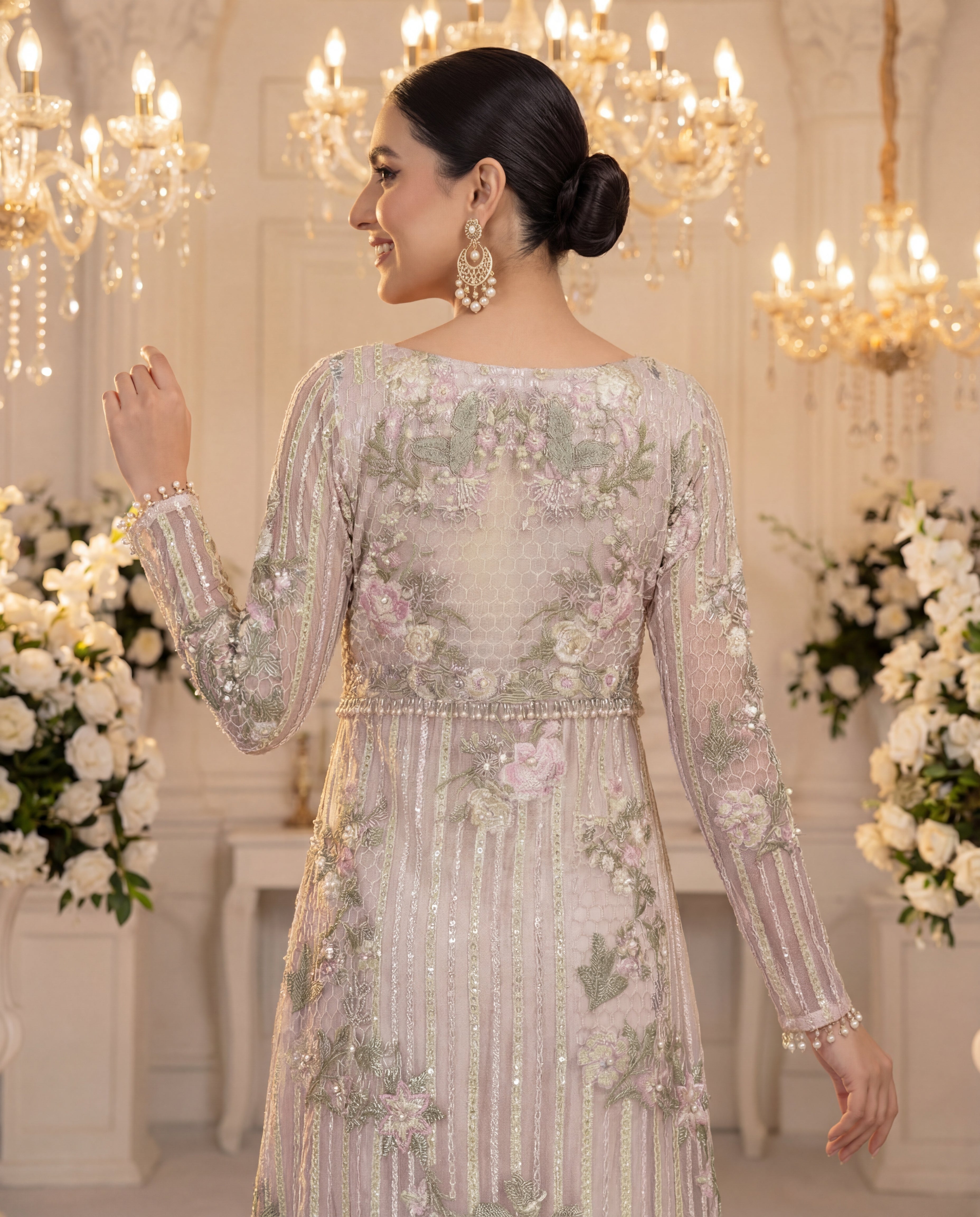 Powder Rose Skirt Couture Set