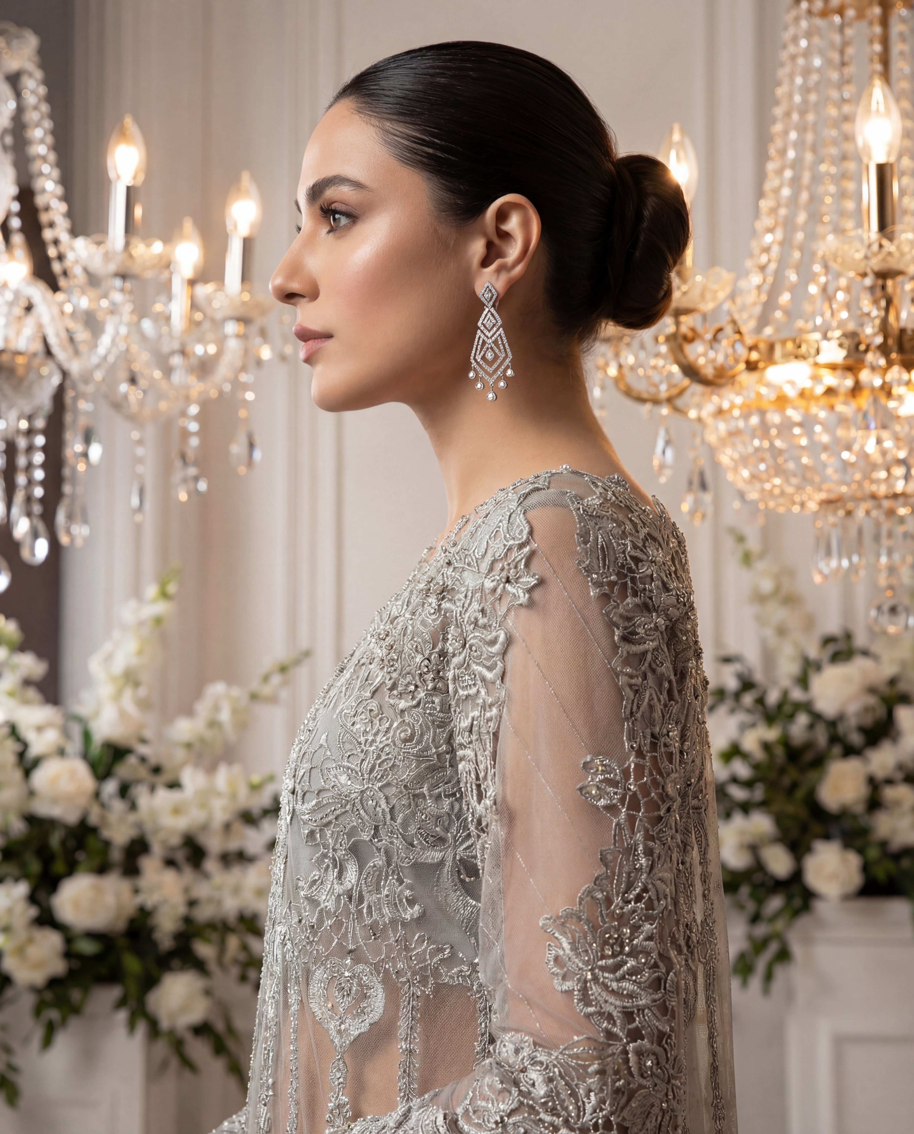 Unstitched Frost Argent Cutwork Gharara Set