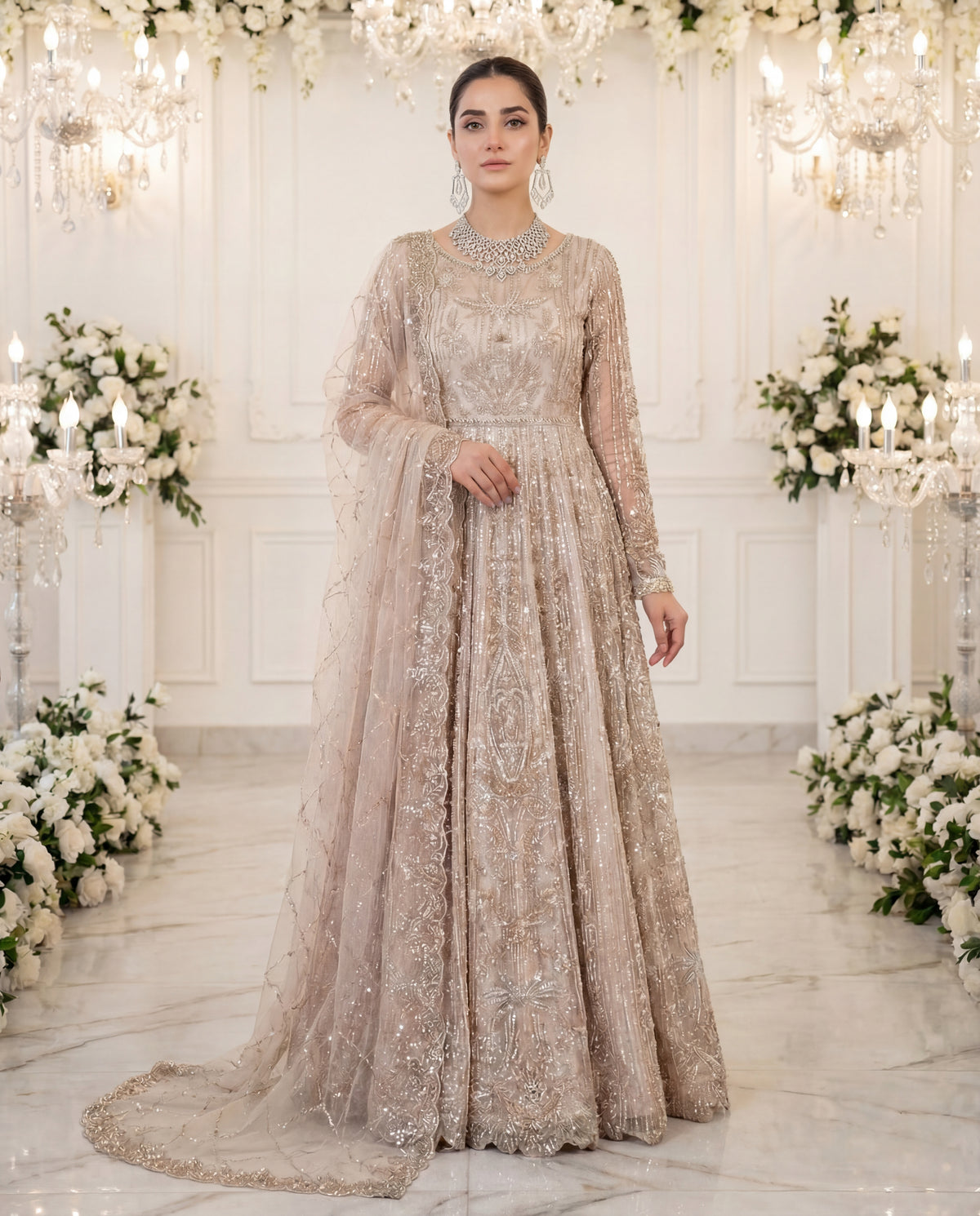 Unstitched Champagne Royale Gown