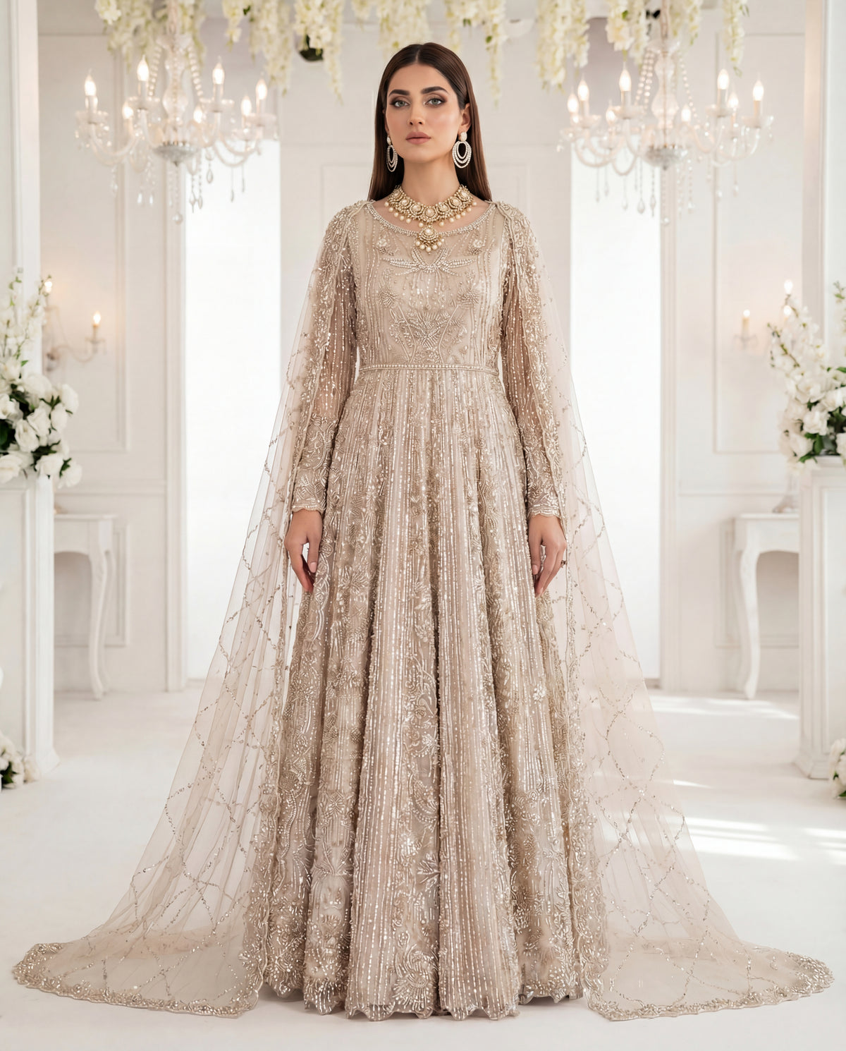 Unstitched Champagne Royale Gown