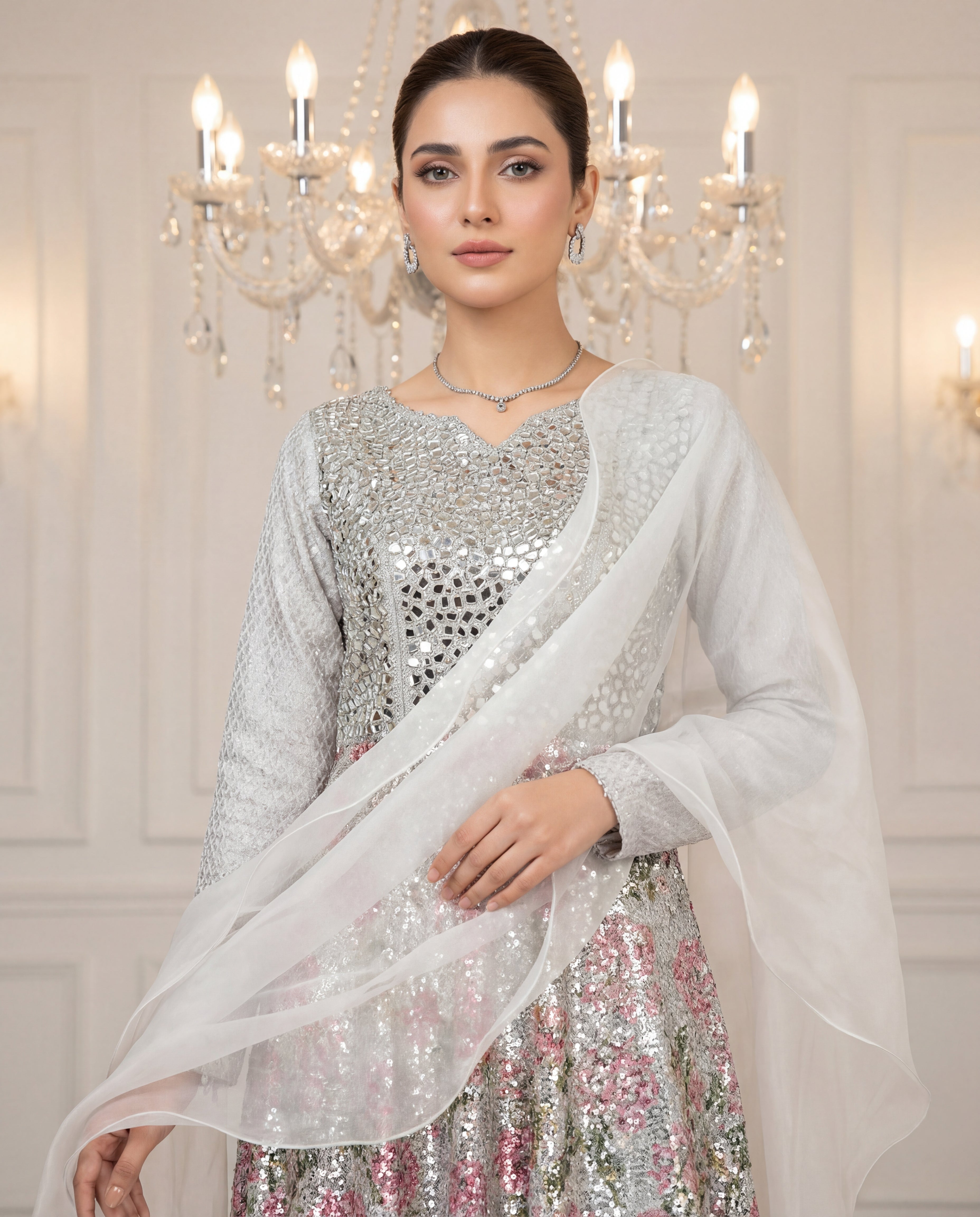 Embroidered Maxi With Dupatta