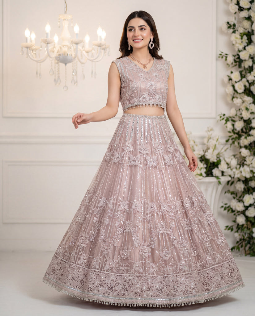 Blush Blossom Lehenga