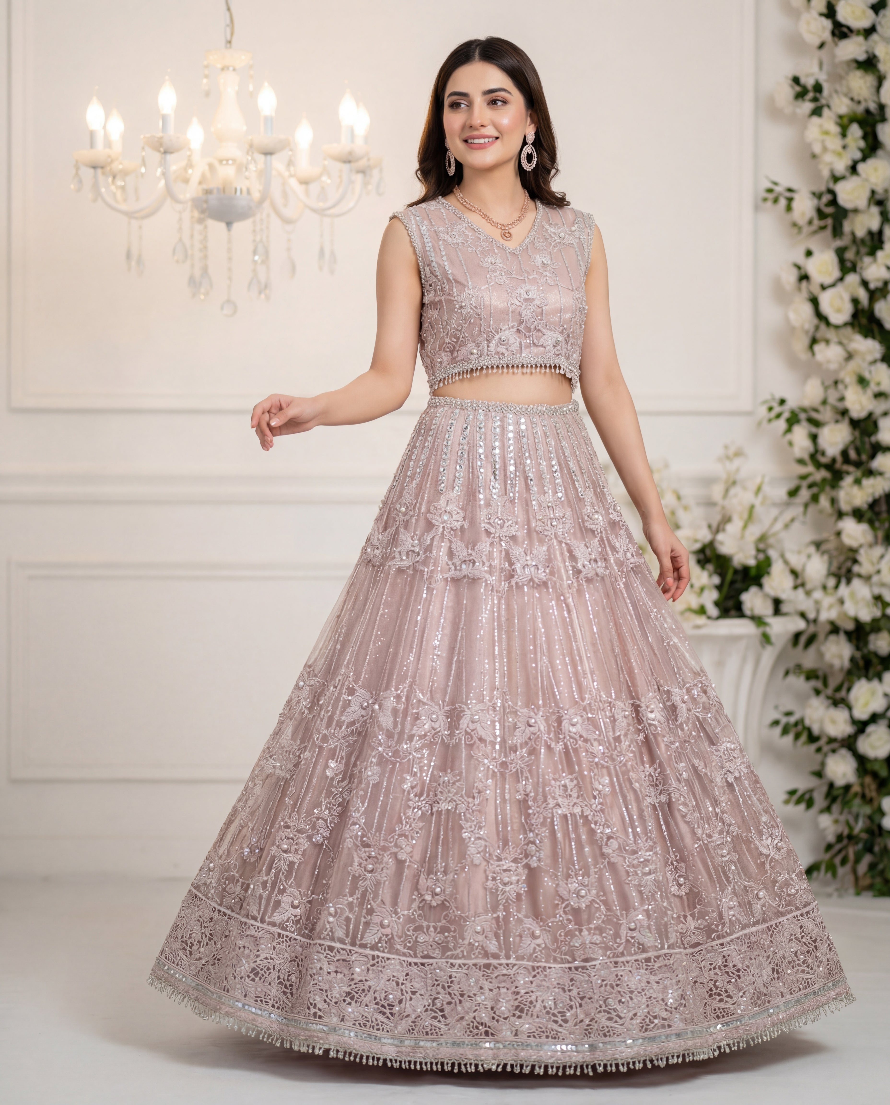Blush Blossom Lehenga