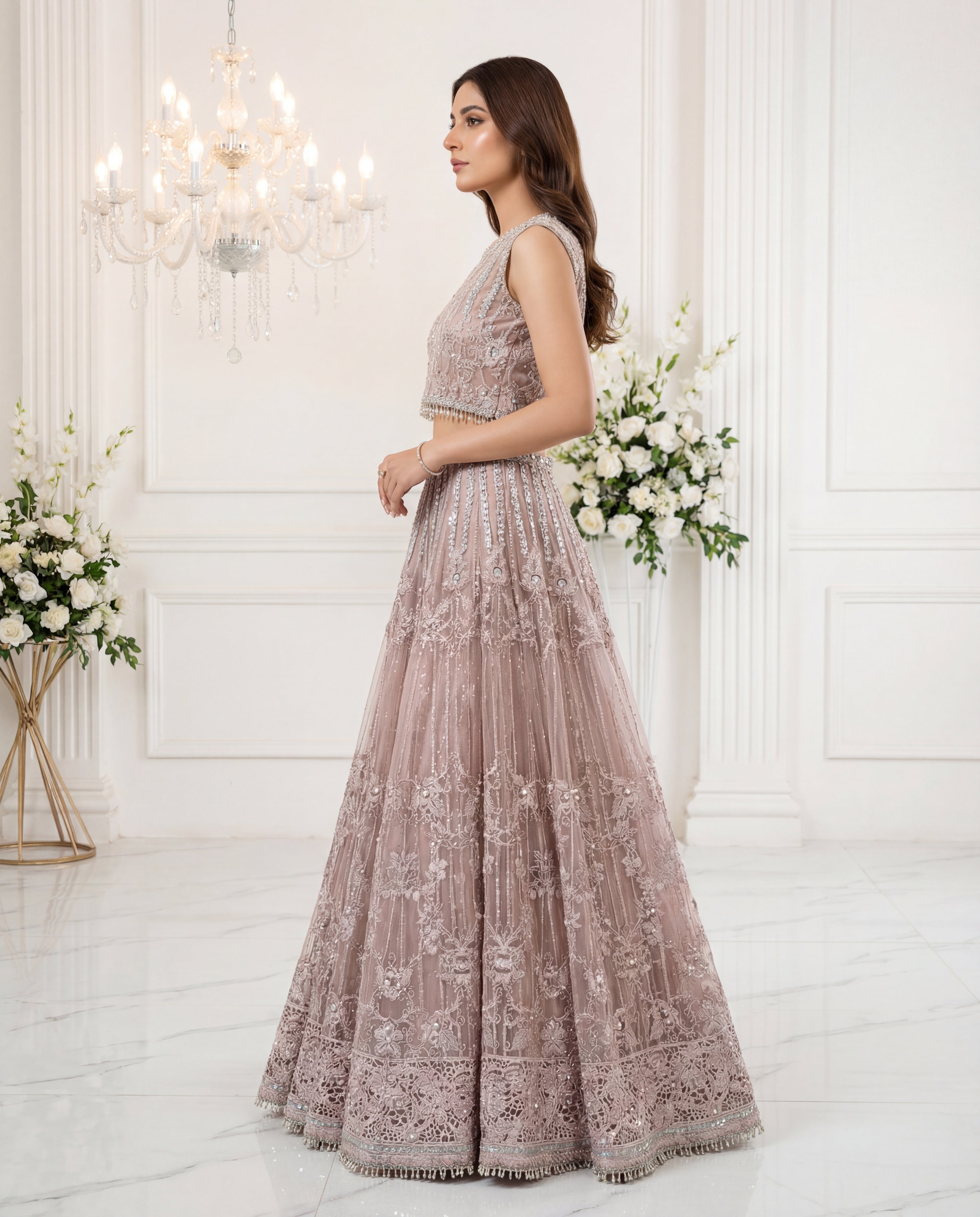 Blush Blossom Lehenga