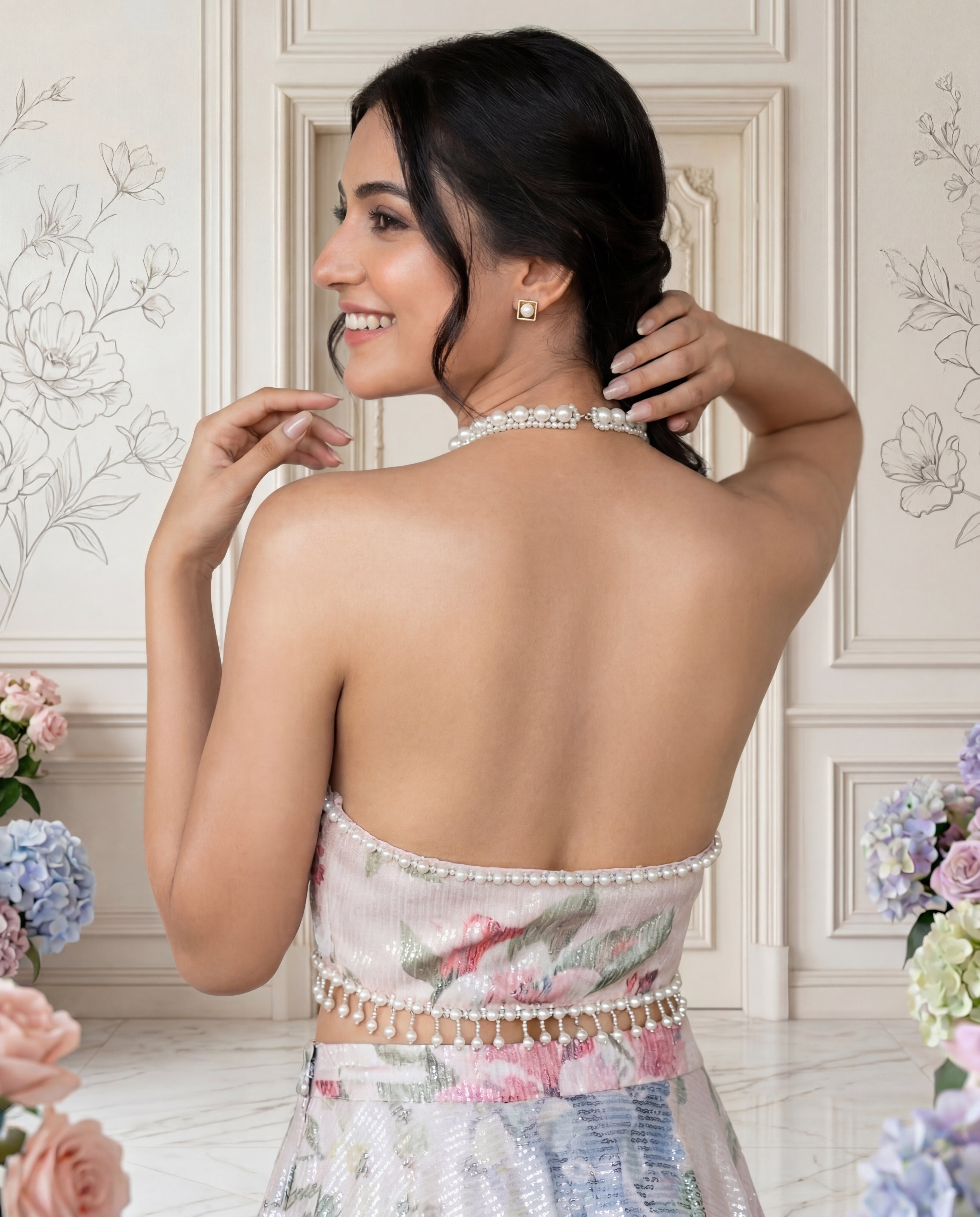 Hydrangea Mist Sequin Lehenga Set