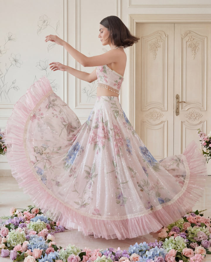 Hydrangea Mist Sequin Lehenga Set