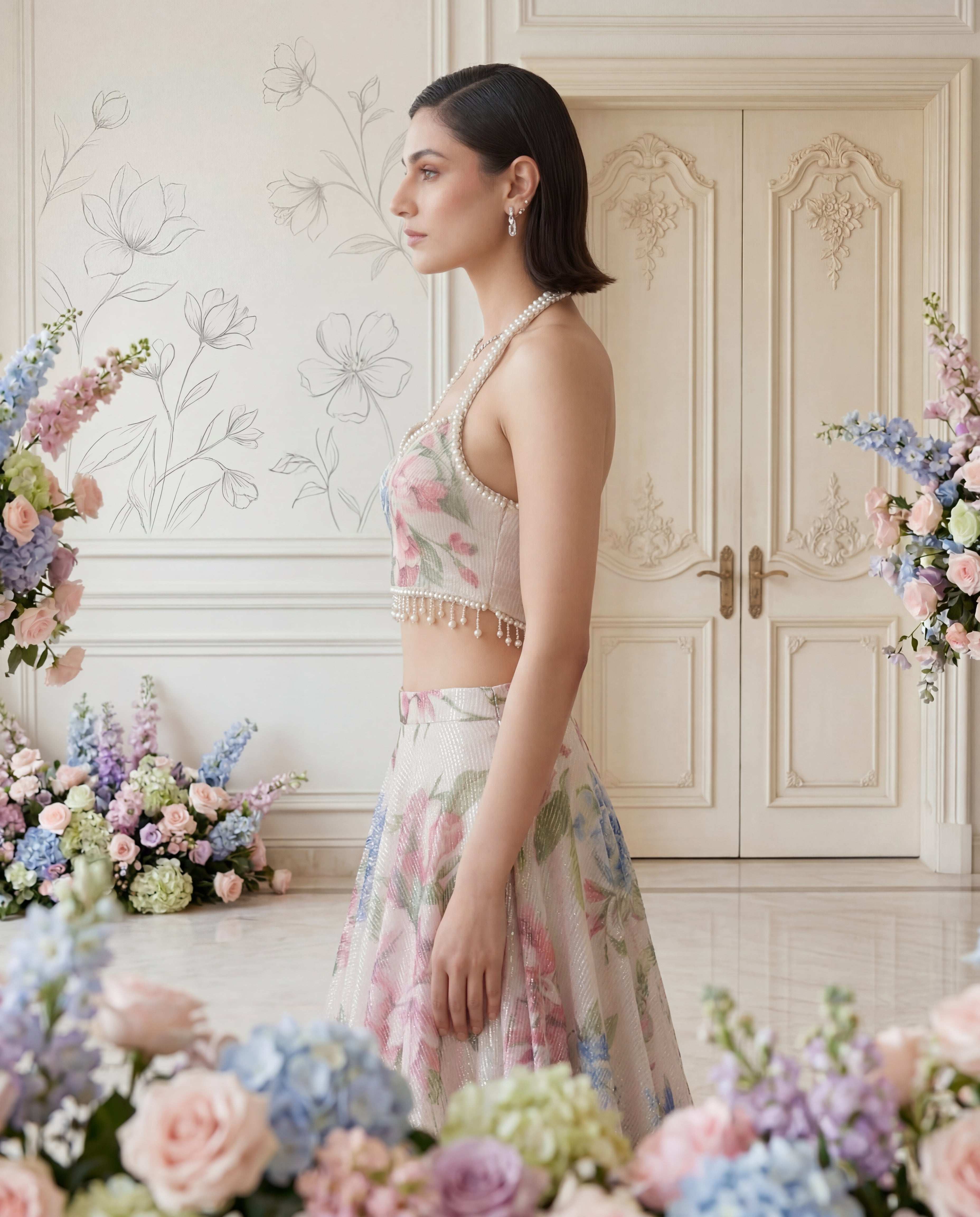 Hydrangea Mist Sequin Lehenga Set