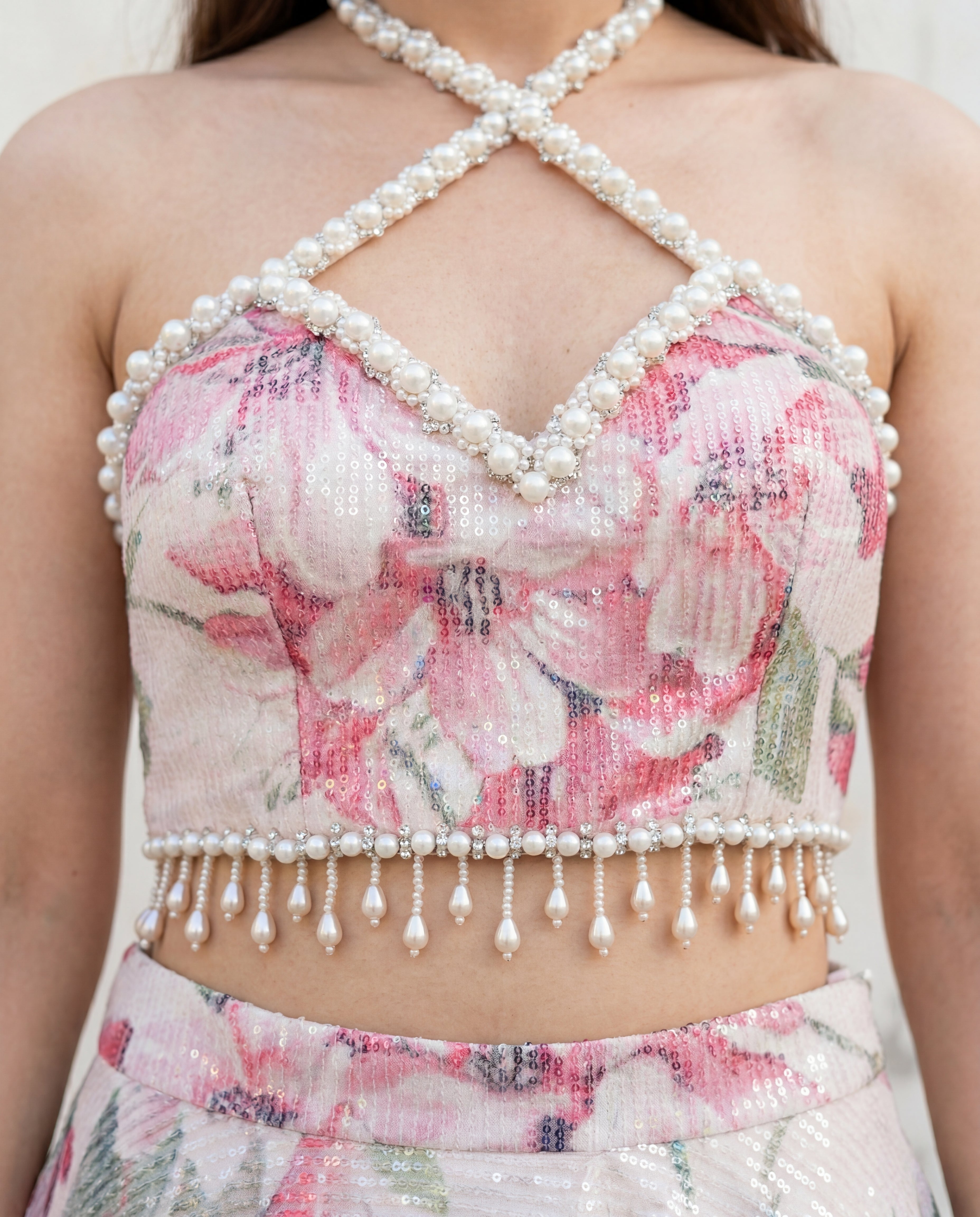 Hydrangea Mist Sequin Lehenga Set