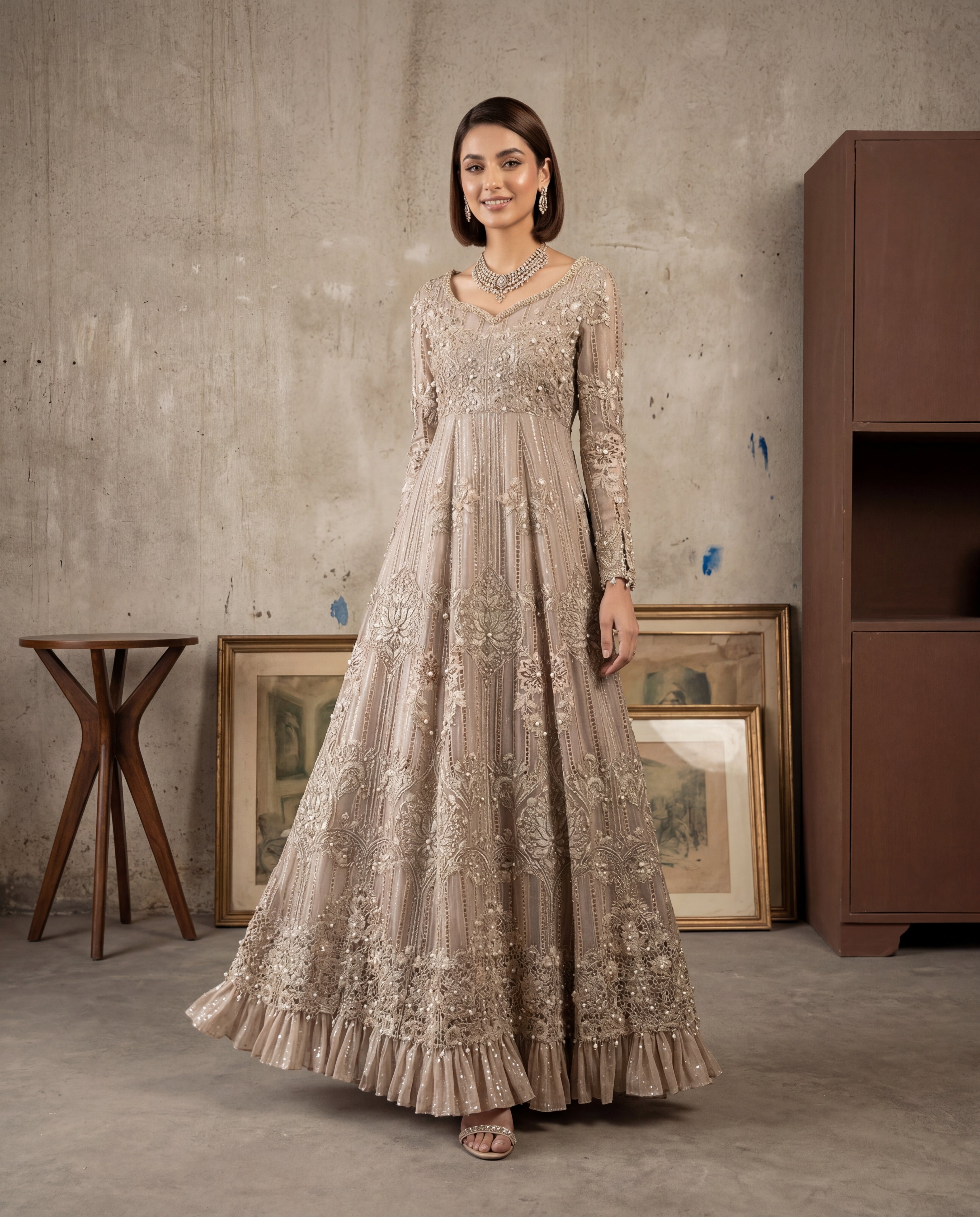 Zariya Champagne Pishwas
