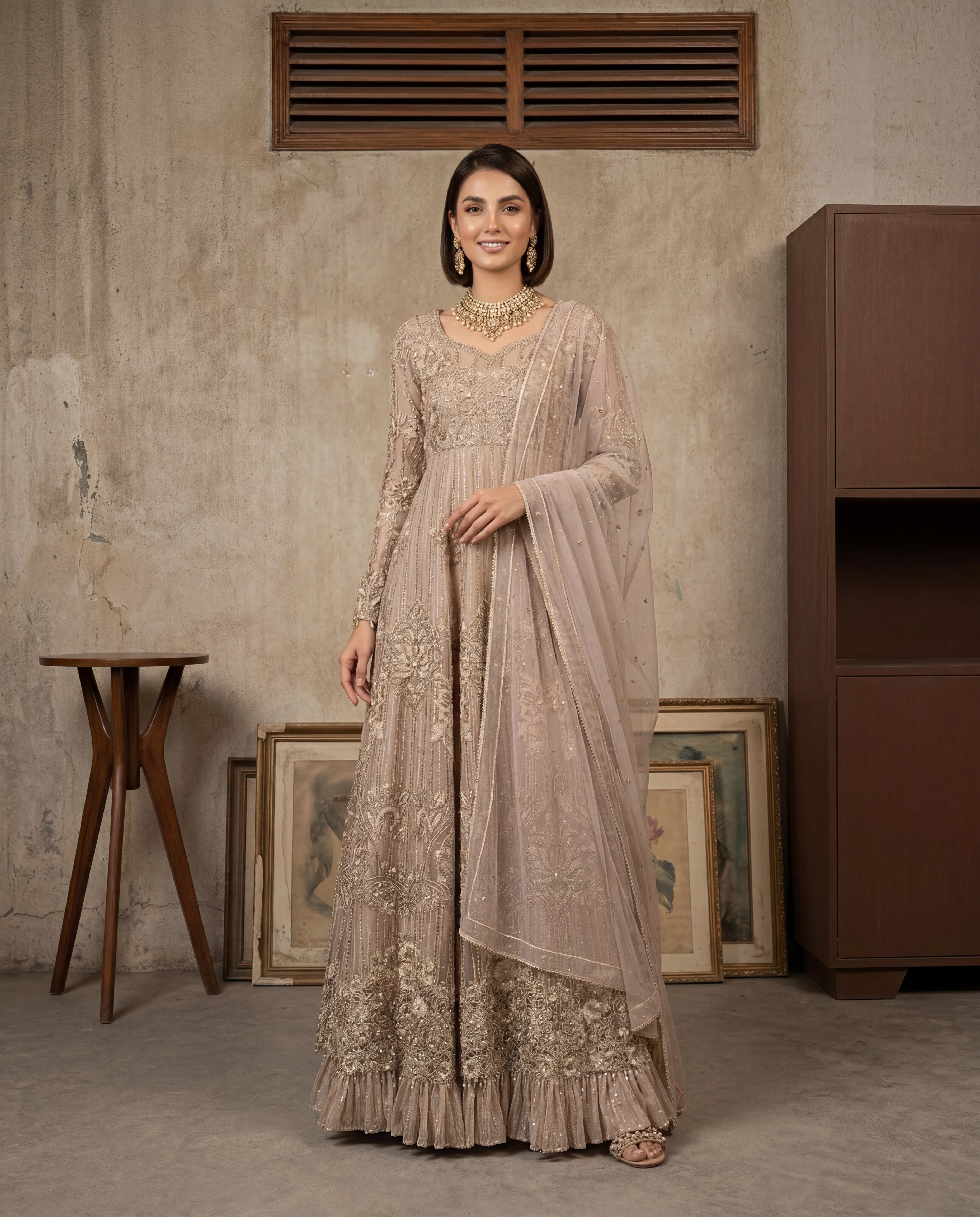 Zariya Champagne Pishwas
