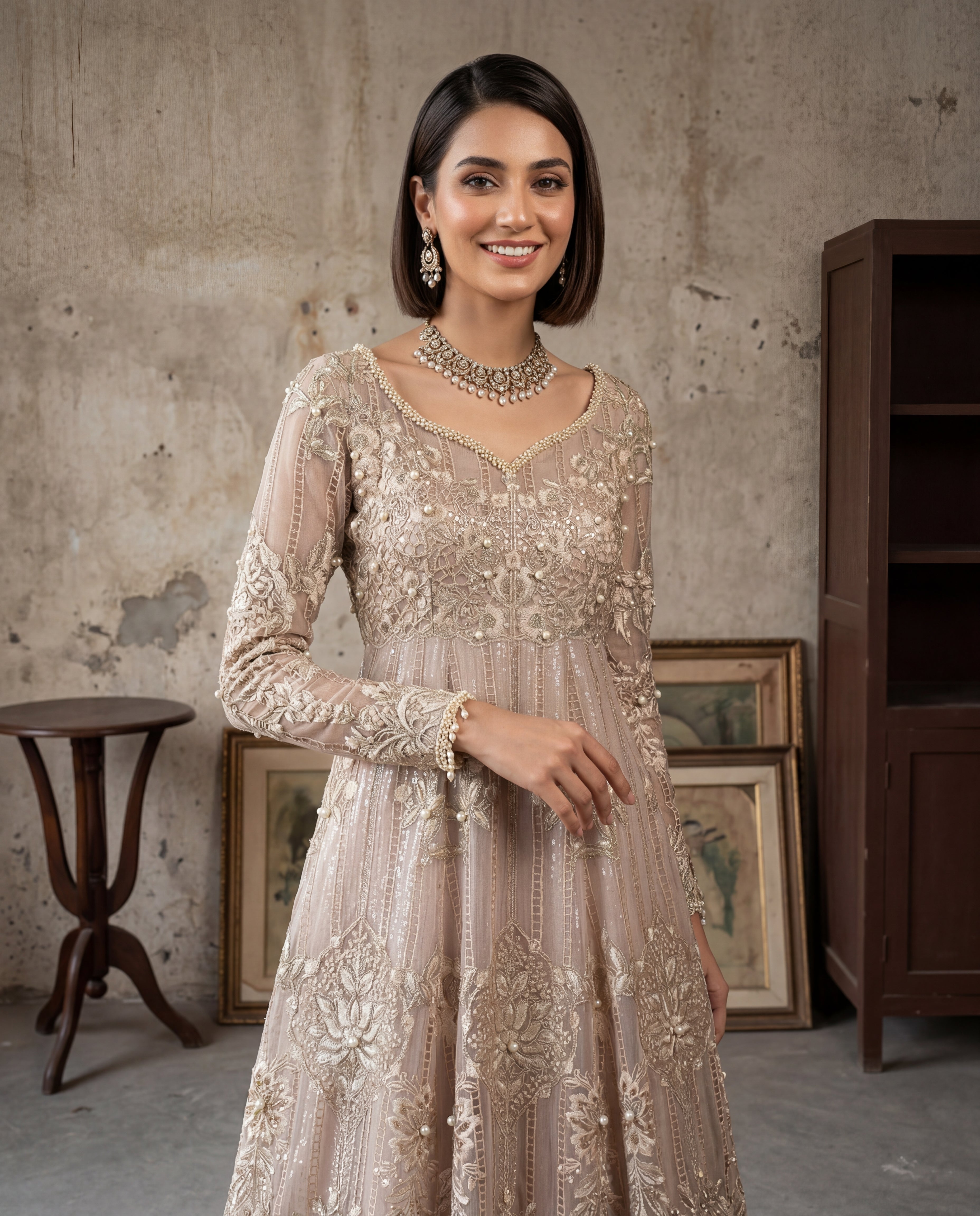 Zariya Champagne Pishwas