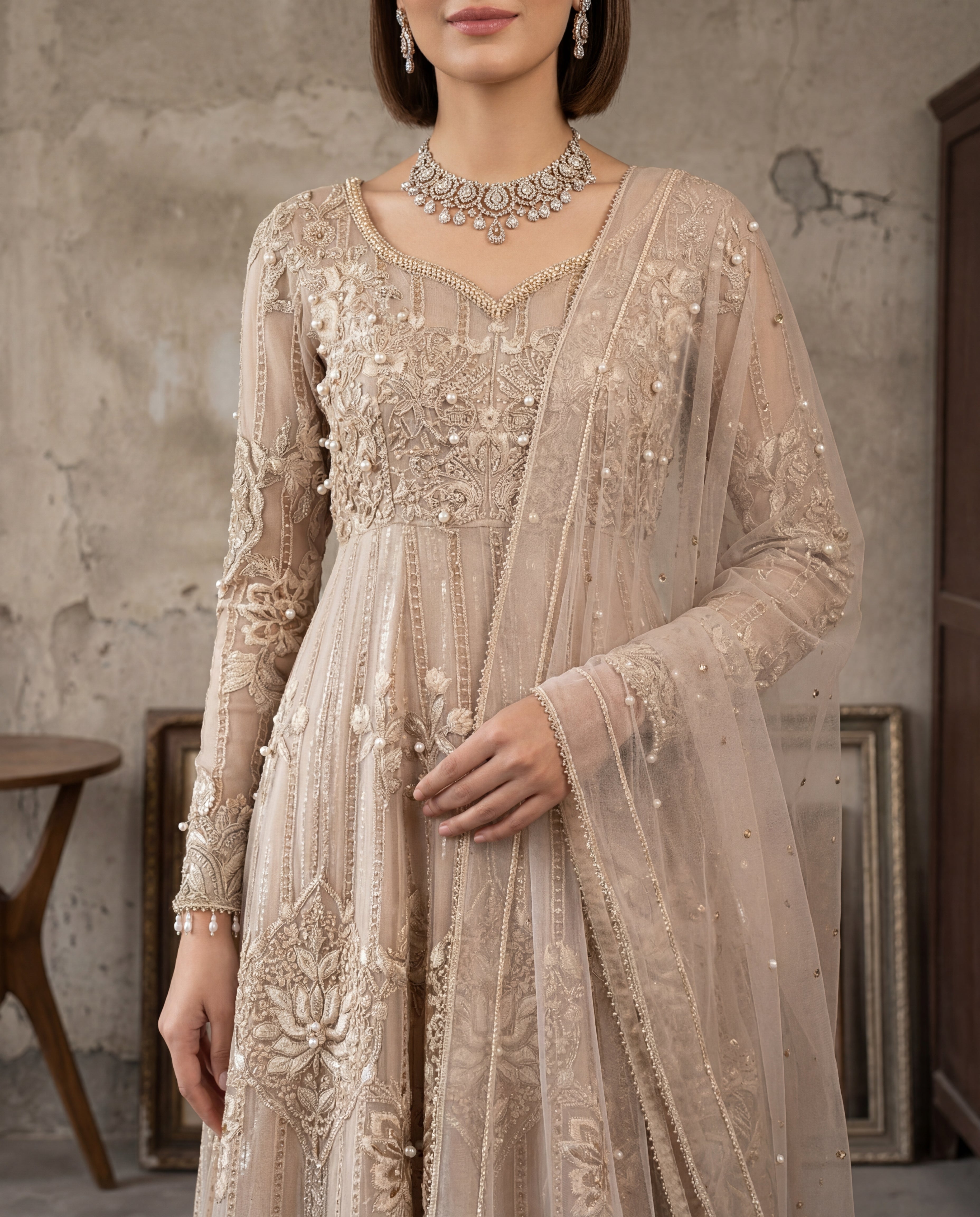 Zariya Champagne Pishwas